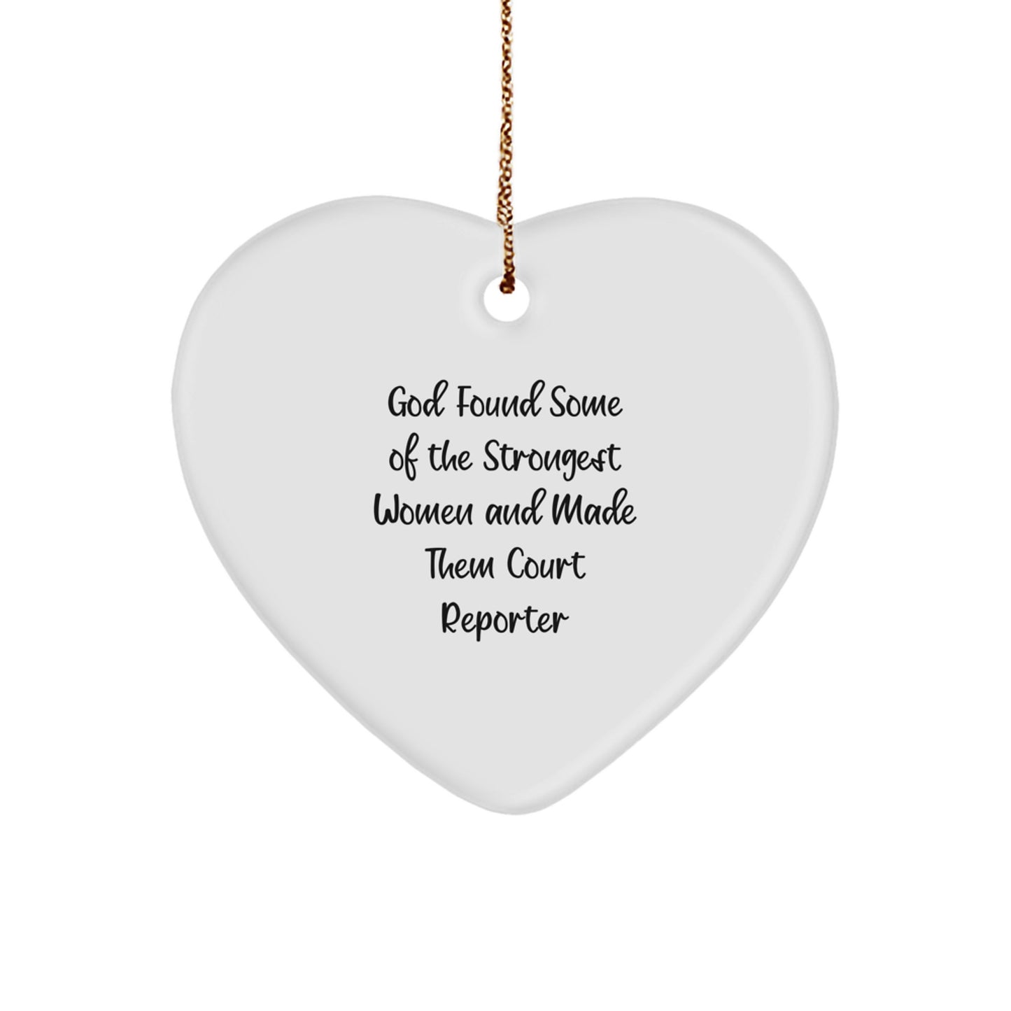 Funny Court Reporter Gifts from Women - Unique Heart Ornament for Court Reporters - Christmas Unique Gifts for Court Reporters by Women - Image 1