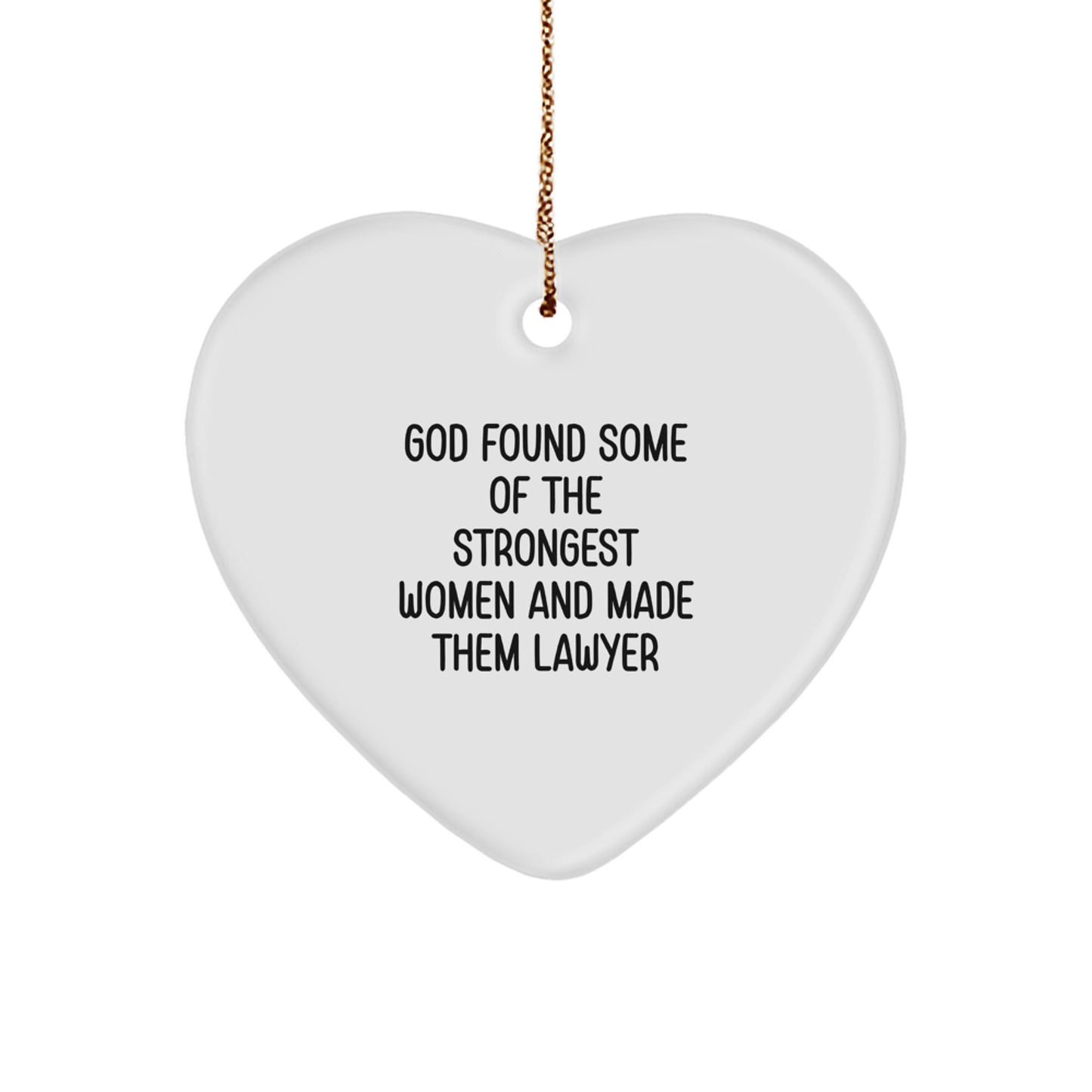 Funny Lawyer Heart Ornament Gifts from Men or Women for Lawyer Friends or Family Christmas Unique Gifts - Image 1