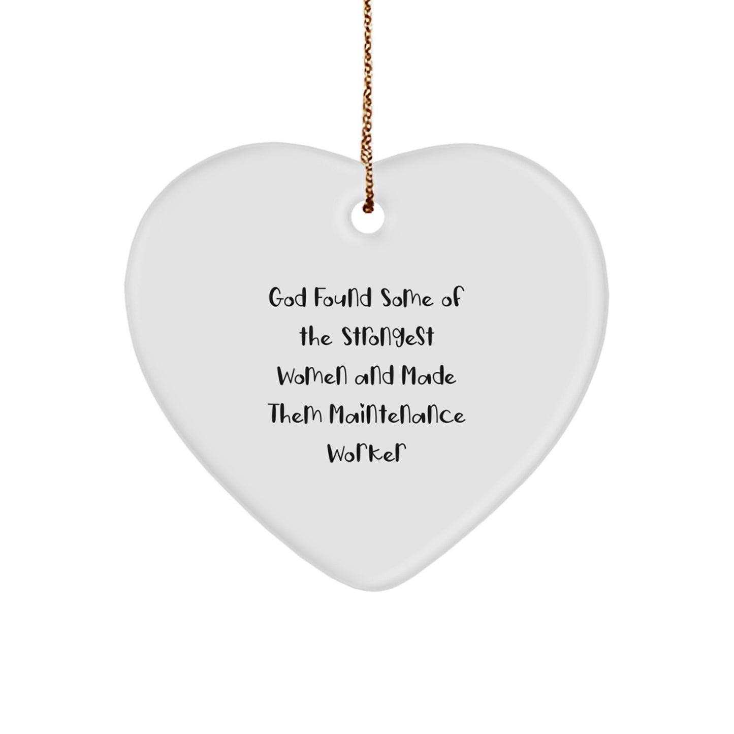 Funny Maintenance Worker Gifts from Women - Heart Ornament for Maintenance Worker Men Friends Coworkers Family Christmas Unique - Image 1