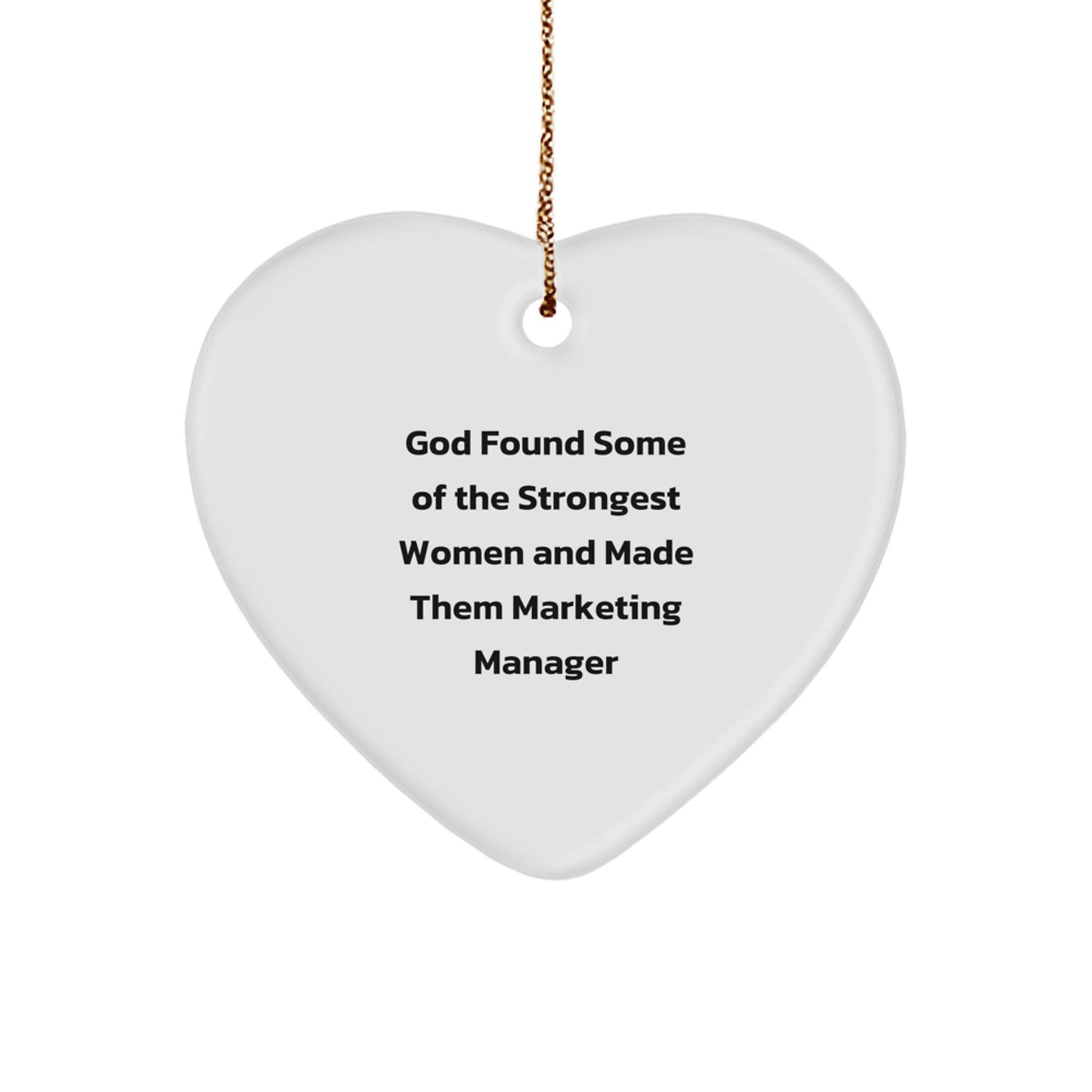Funny Marketing Manager Gifts for Women from Men, Heart Ornament with Inspirational Quote - Christmas Unique Gift Ideas for Marketing Manager - Image 1