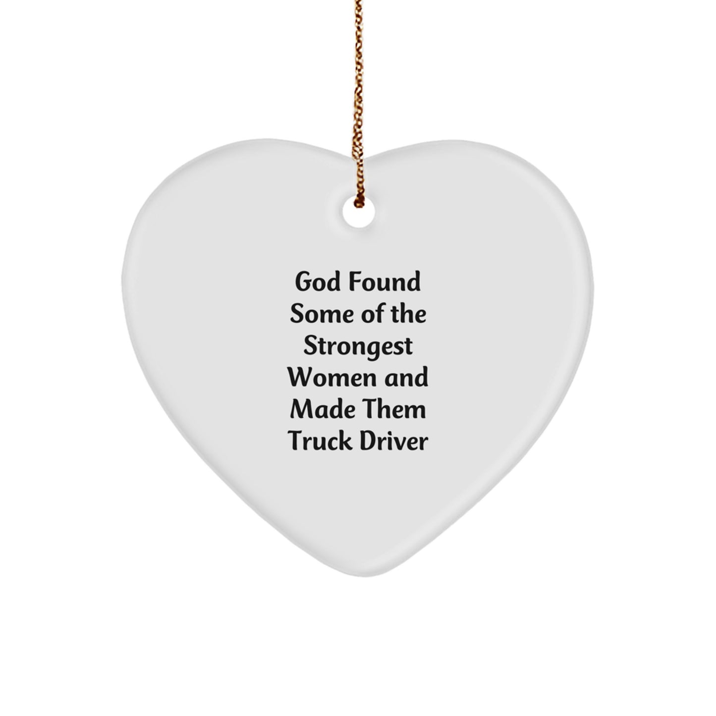 Funny Truck Driver Heart Ornament Gifts from Men to Women Coworkers Family Christmas Unique - Image 1