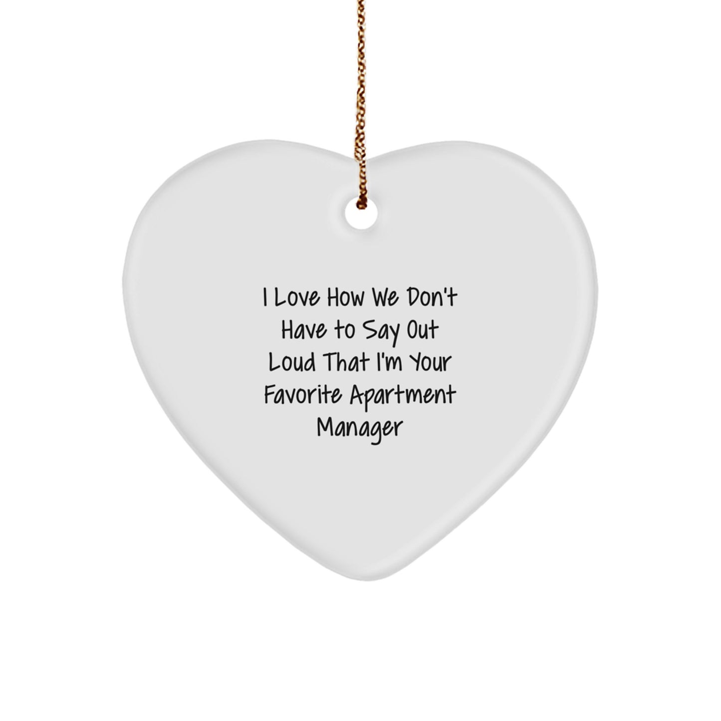 Funny Apartment Manager Heart Ornament Gifts for Men or Women from Coworkers or Family Members for Christmas Unique Presents - Image 1