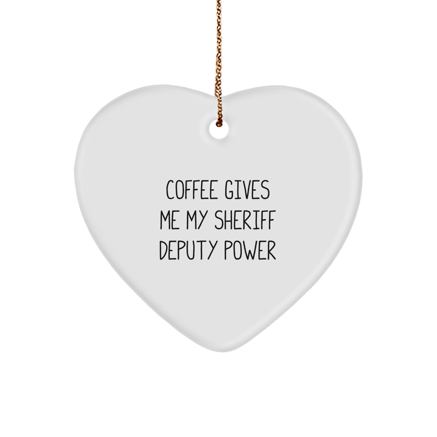Christmas Unique Gift Sheriff Deputy Heart Ornament for Her Funny Present - Image 1