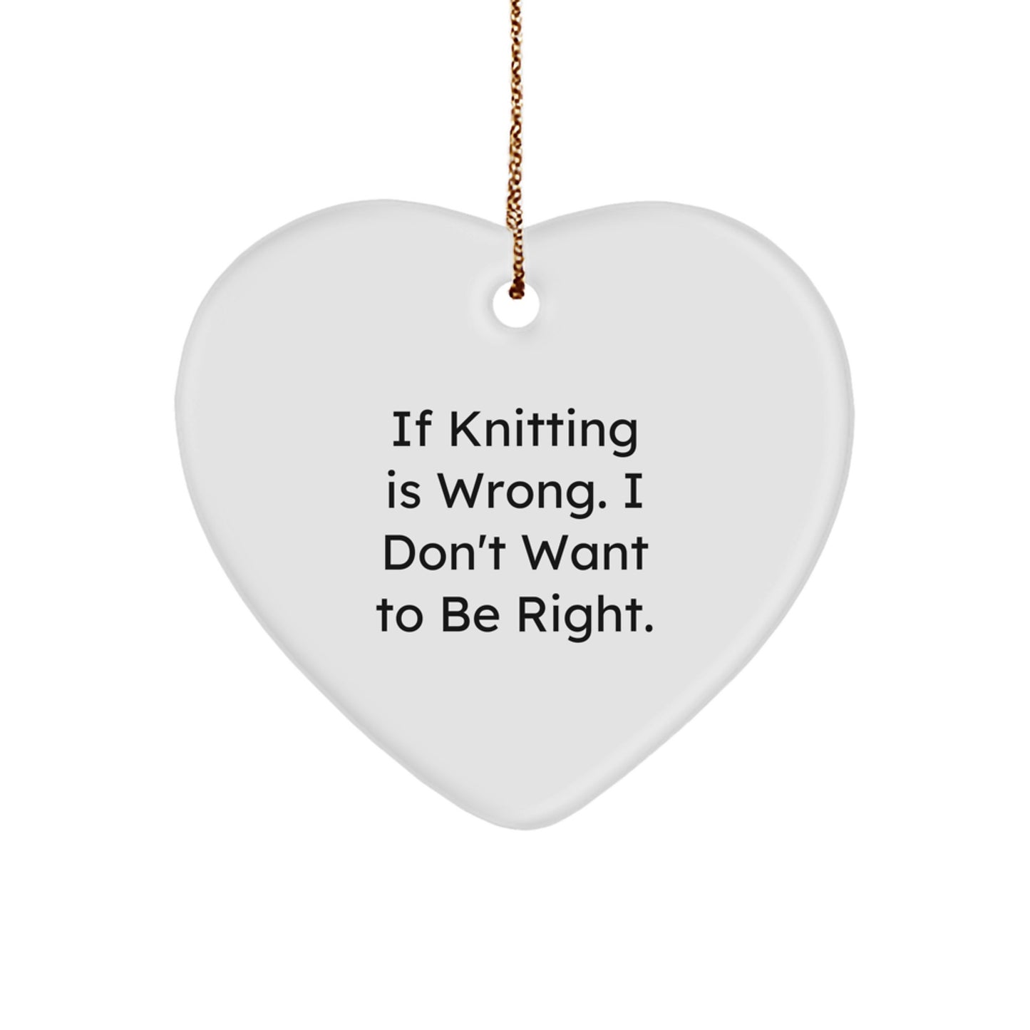 Funny Knitting Lover Gift Ideas, Heart Ornament, Christmas Unique Gifts, Gifts from Men, Friends, Coworkers for Knitting Women, Hobby - Image 1