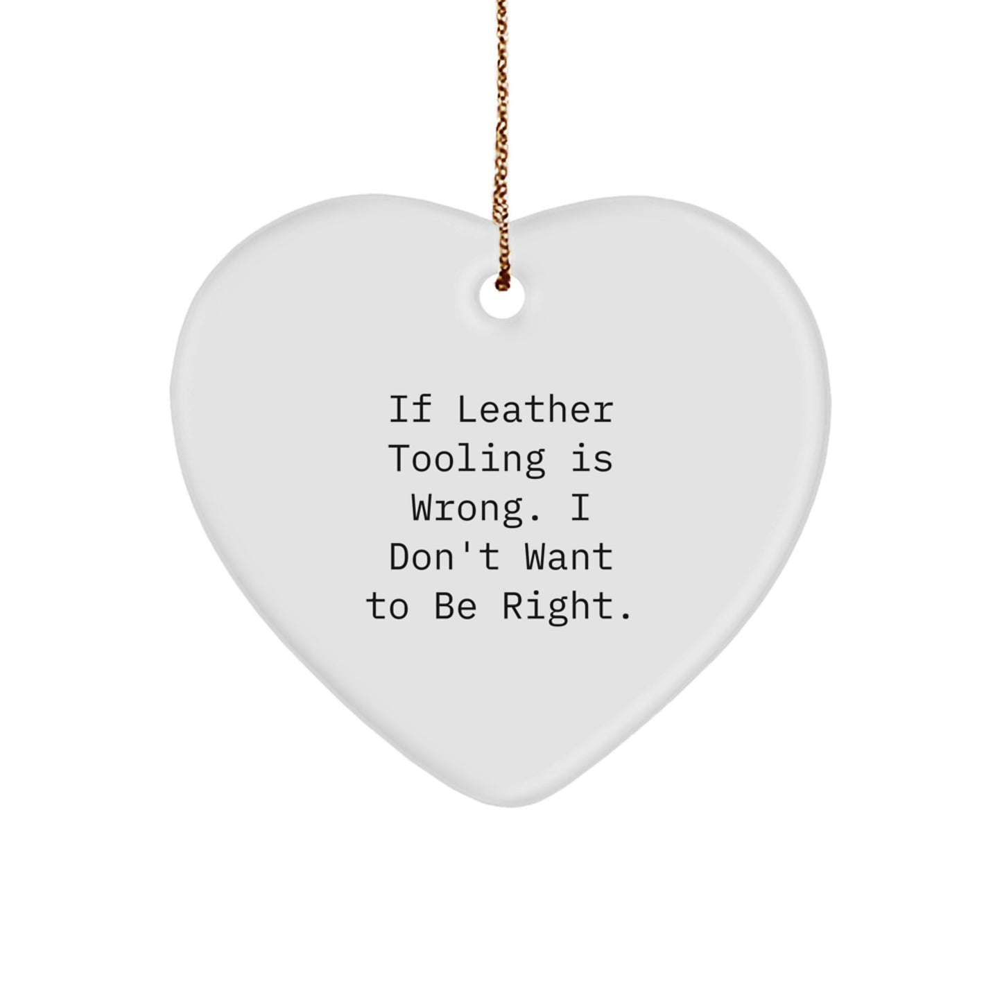 Funny Leather Tooling Heart Ornament Gifts for Men from Friends, Cute Heart Shaped Decorations for Christmas Unique Gifts - Image 1