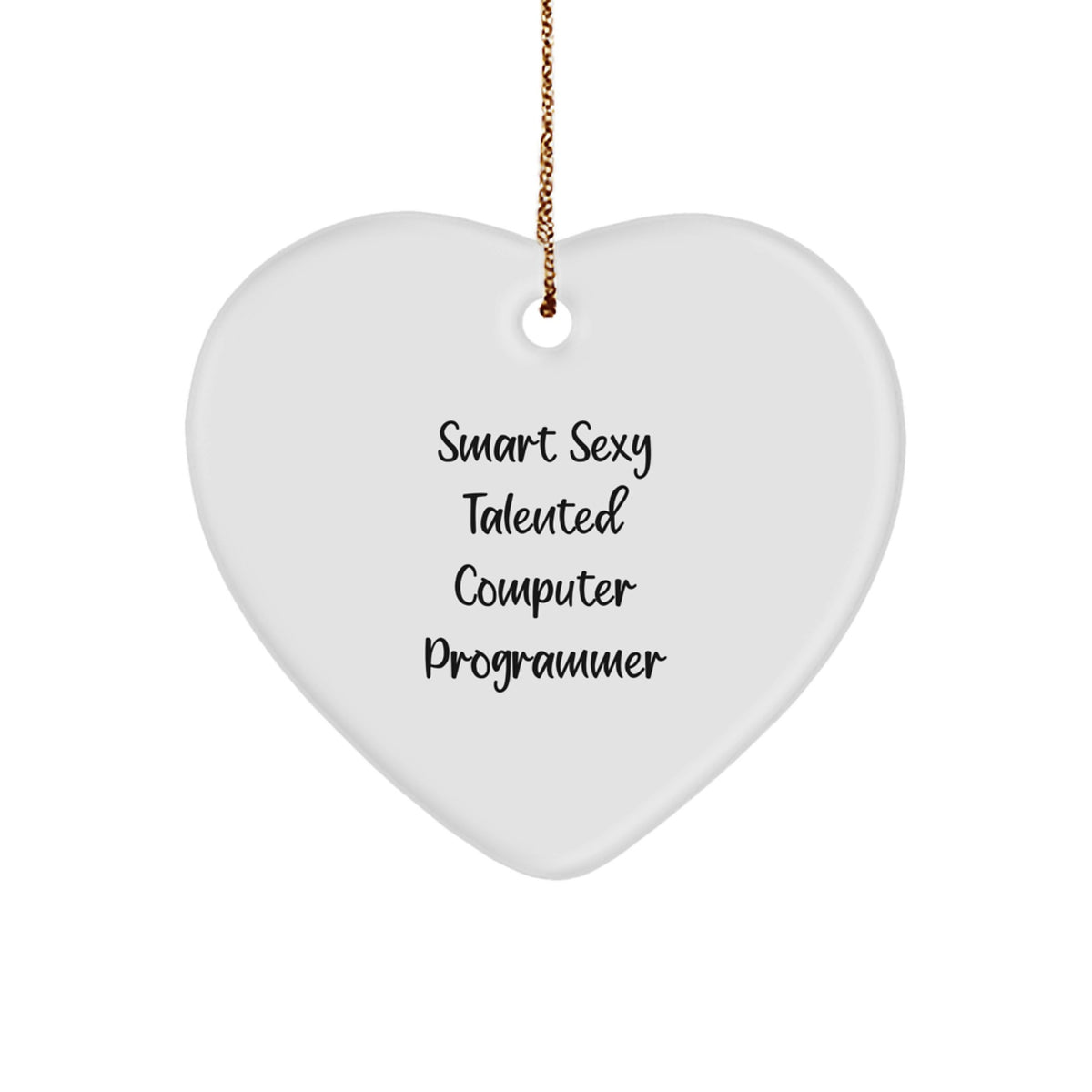 Funny Smart Sexy Talented Computer Programmer Heart Ornament, Gifts from Family for Computer Programmer, Christmas Unique Gifts, Heart Shaped Decorations - Image 1