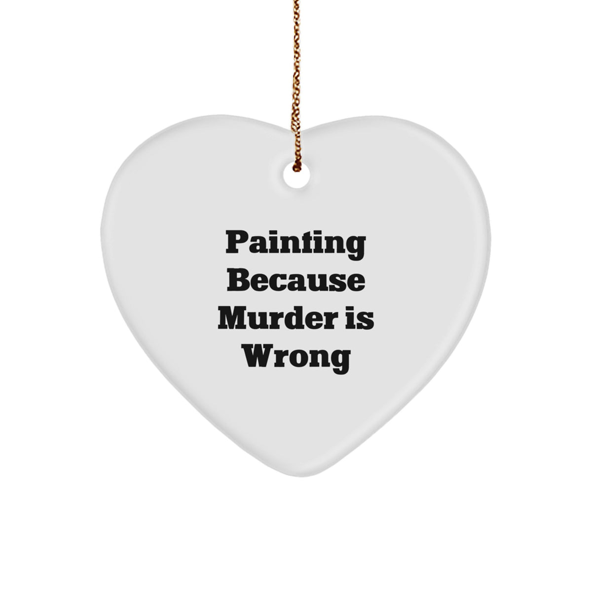 Funny Painting Gifts for Friends, Painting Heart Ornament Christmas Unique Gifts from Men, Women, Family - Image 1