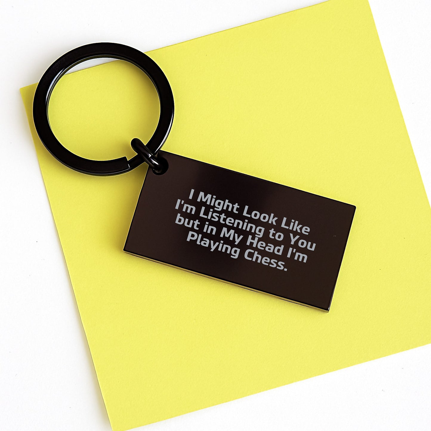 Stainless Engraved Chess Keepsake Keychain for Him Birthday Gift - Image 3