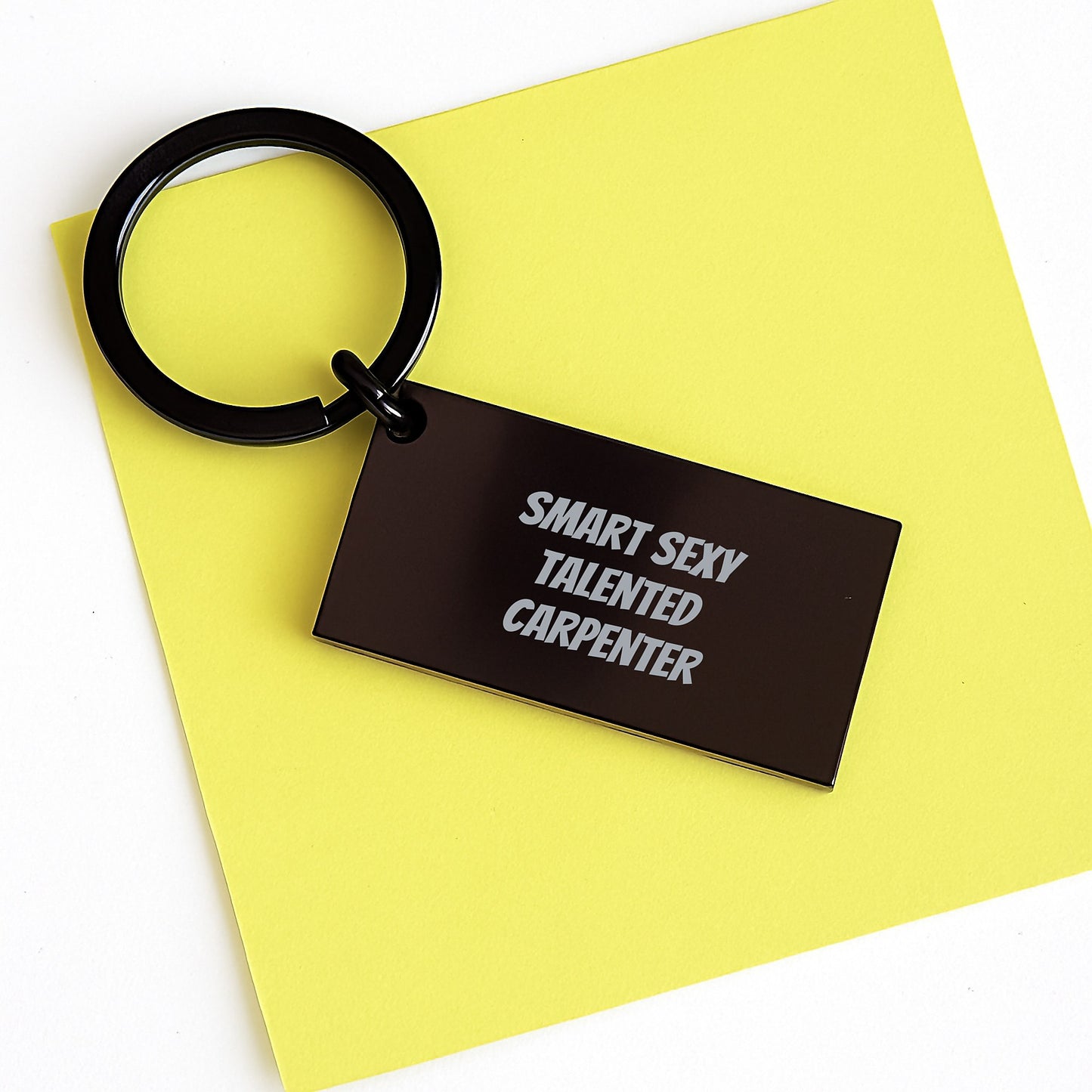 Funny Quotes for Smart Sexy Talented Carpenter Keychain, Christmas Unique Gifts for Men, Women, Friends, Family, Gift from Coworkers, Keychain for Carpenter - Image 3