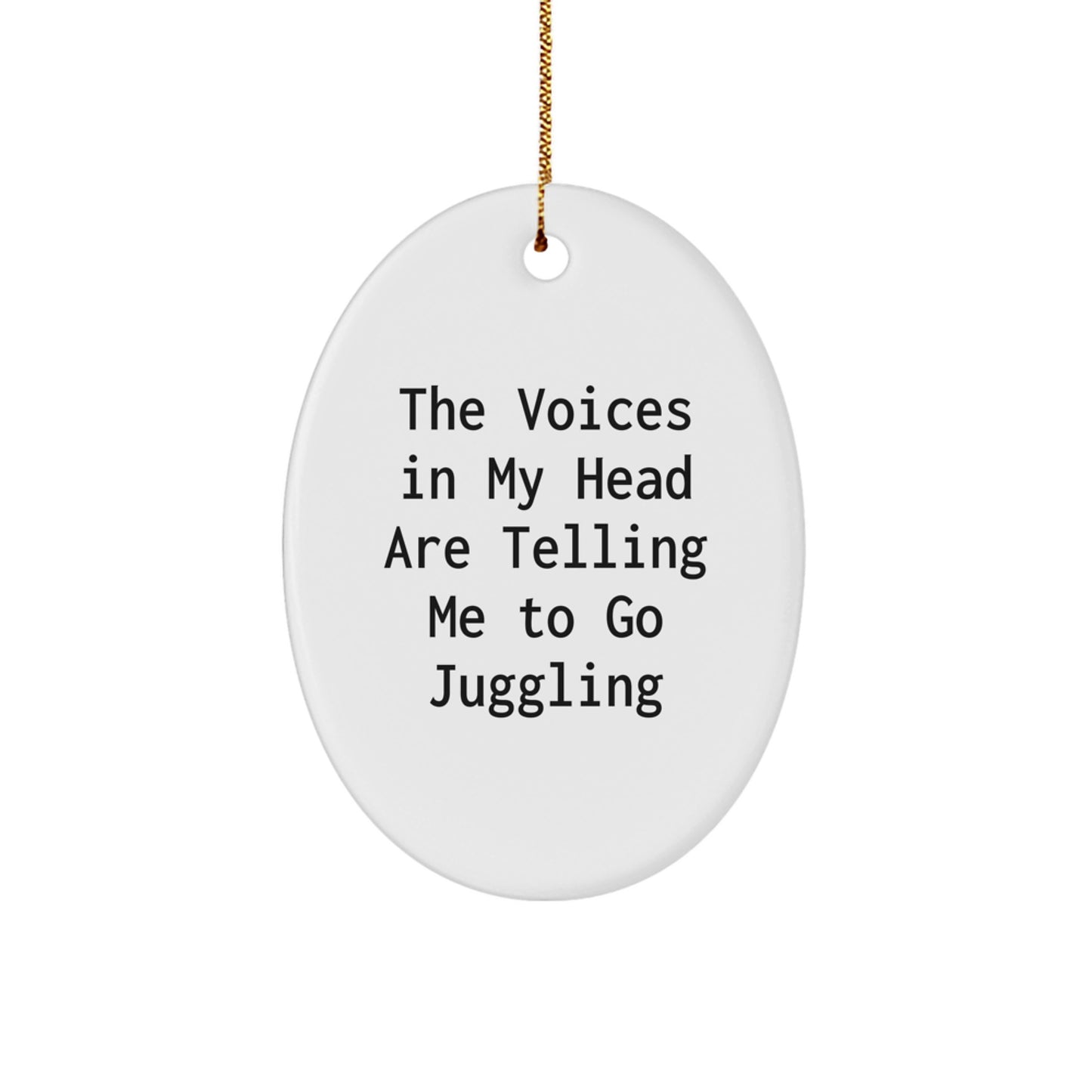 Juggling Fun Oval Ornament, Funny Quote, Gifts from Friends to Juggling Enthusiasts, Christmas Unique Gifts, Oval Ornament Decorations - Image 1