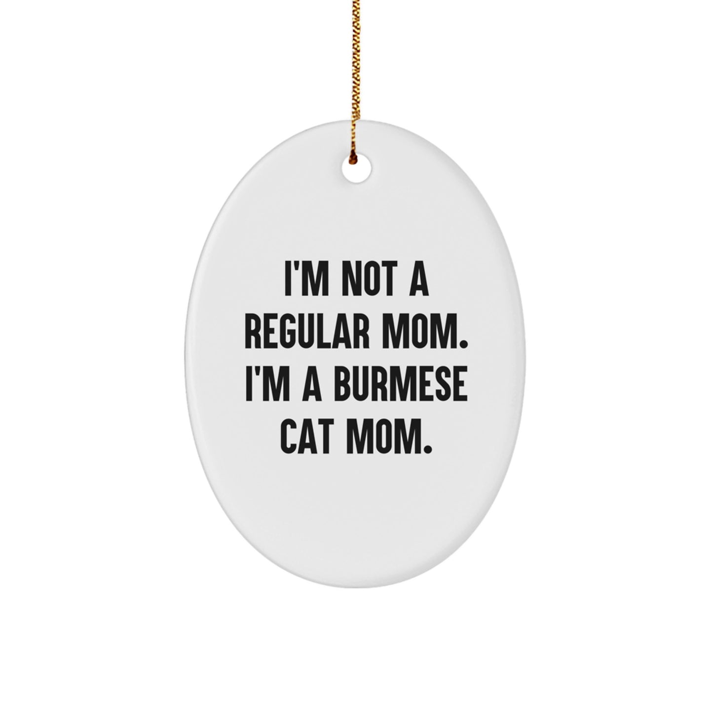 Burmese Cat Oval Ornament Surprise Holiday Christmas Unique Gift for Teens - Image 1