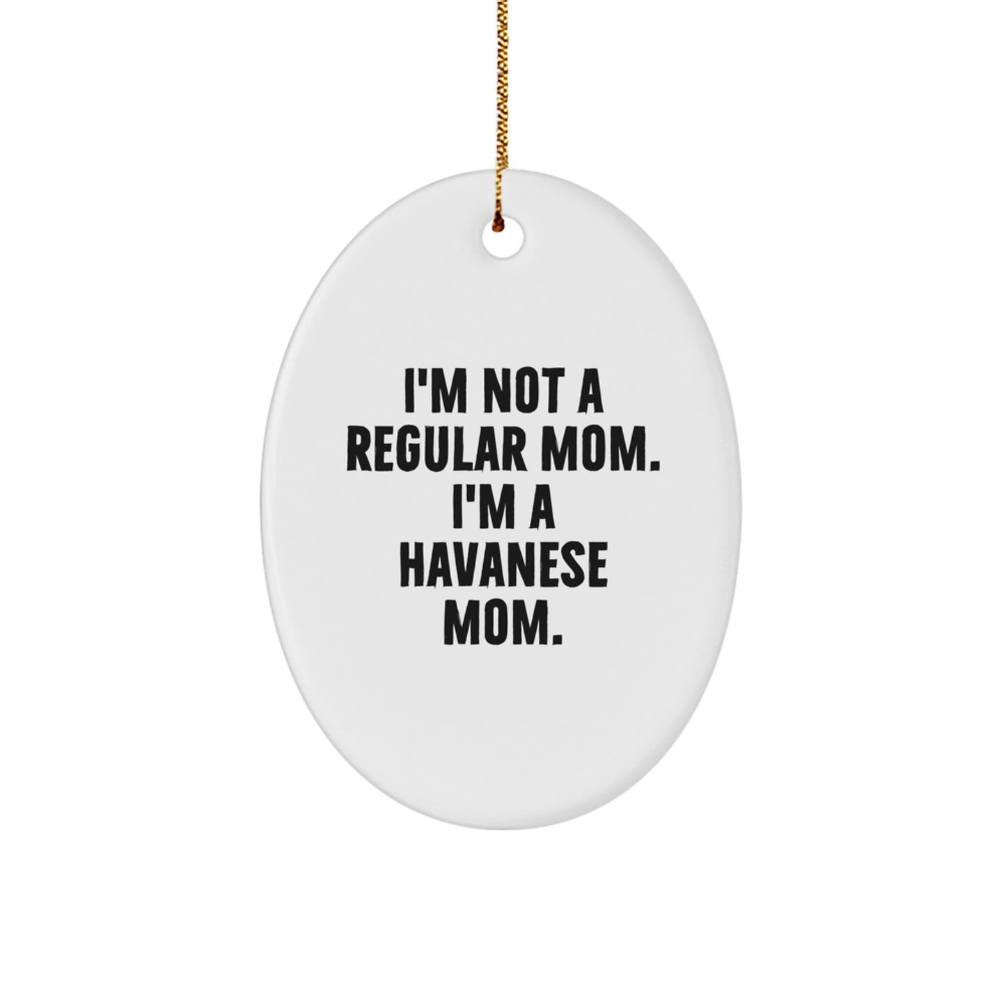 Funny Havanese Dog Mom Oval Ornament Gifts from Family - Image 1