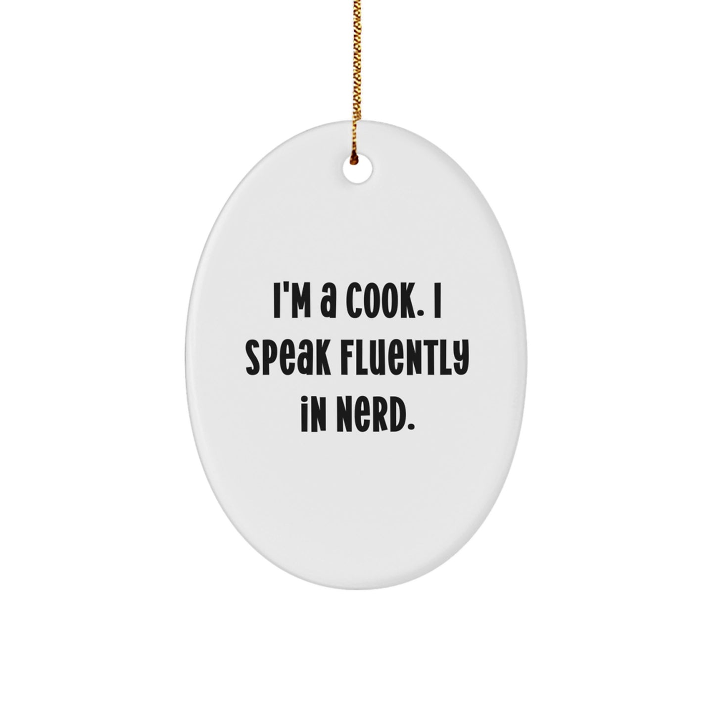 Funny Cook Oval Ornament Gifts from Men to Cook Friends, Oval Ornament Decor, Unique Christmas Unique Gifts - Image 1