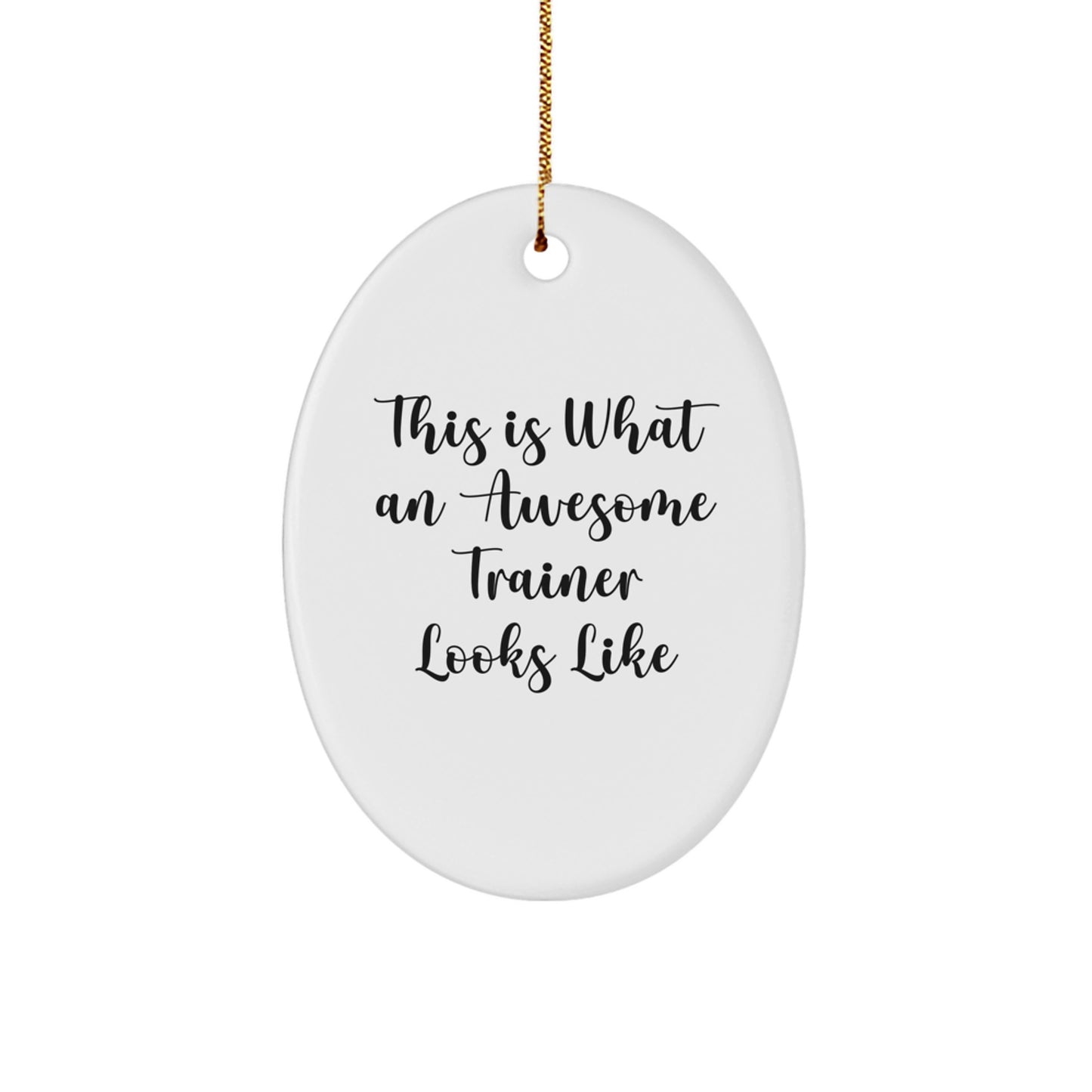 Funny Trainer Gifts from Friends for Awesome Trainers This Is What An Awesome Trainer Looks Like Oval Ornament Christmas Unique Gifts - Image 1