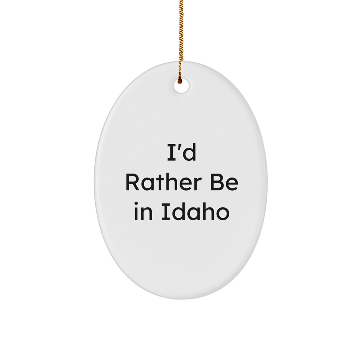 Playful Idaho Oval Christmas Ornament Gift for Friends – Novelty - Image 1