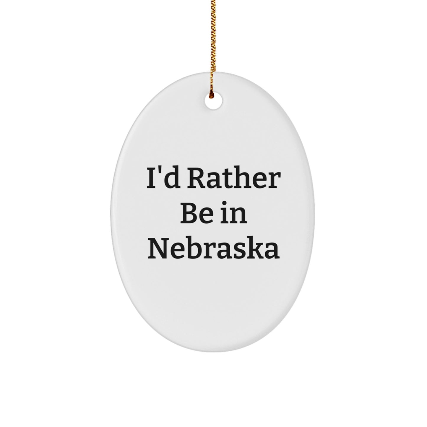 Nebraska Pride Holiday Keepsake Oval Ornament for Him Christmas Gift - Image 1