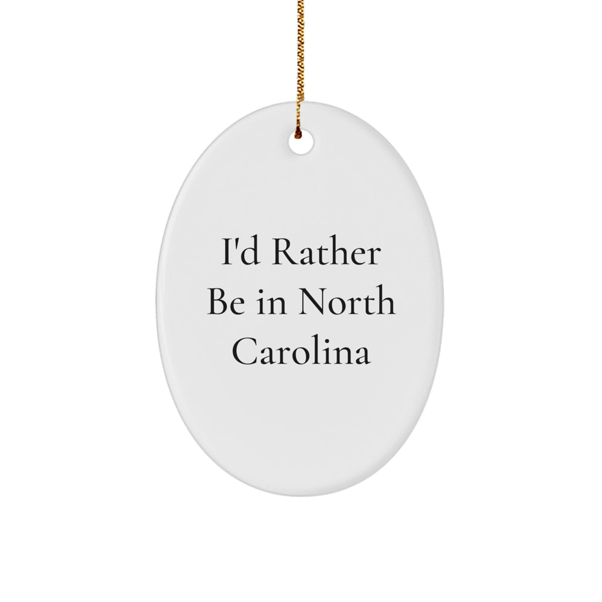 Christmas Unique Gift for Her North Carolina Oval Ornament Present - Image 1