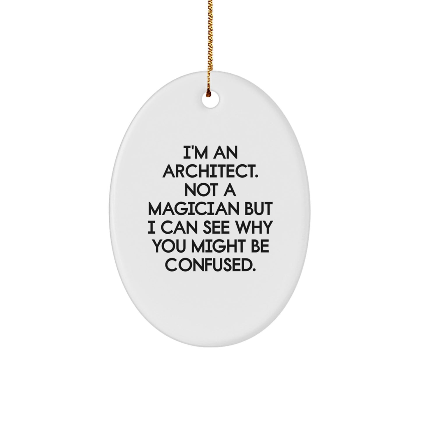 Durable Architect Oval Ornament Christmas Unique Gift for Coworkers Idea - Image 1