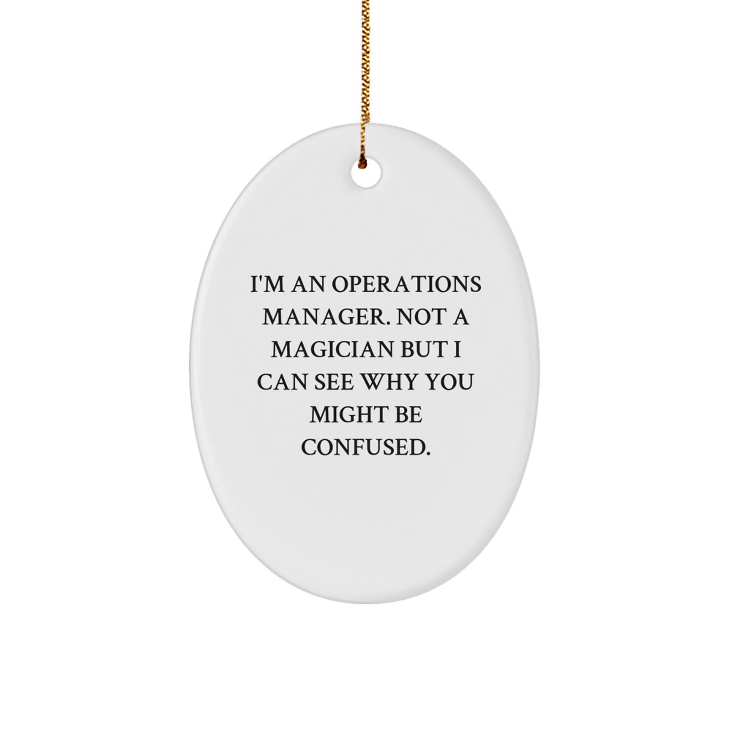 White Operations Manager Keepsake Christmas Ornament for Him Gift - Image 1