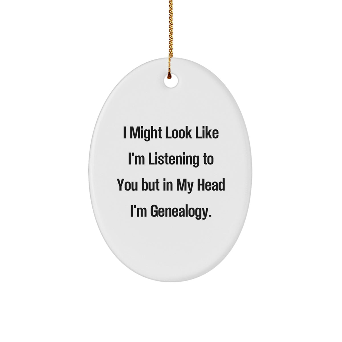 Christmas Gift for Her Genealogy Oval Ornament Present - Image 1