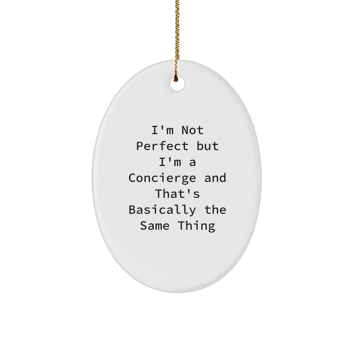 Oval Concierge Christmas Ornament Idea for Coworkers Office Gift - Image 1