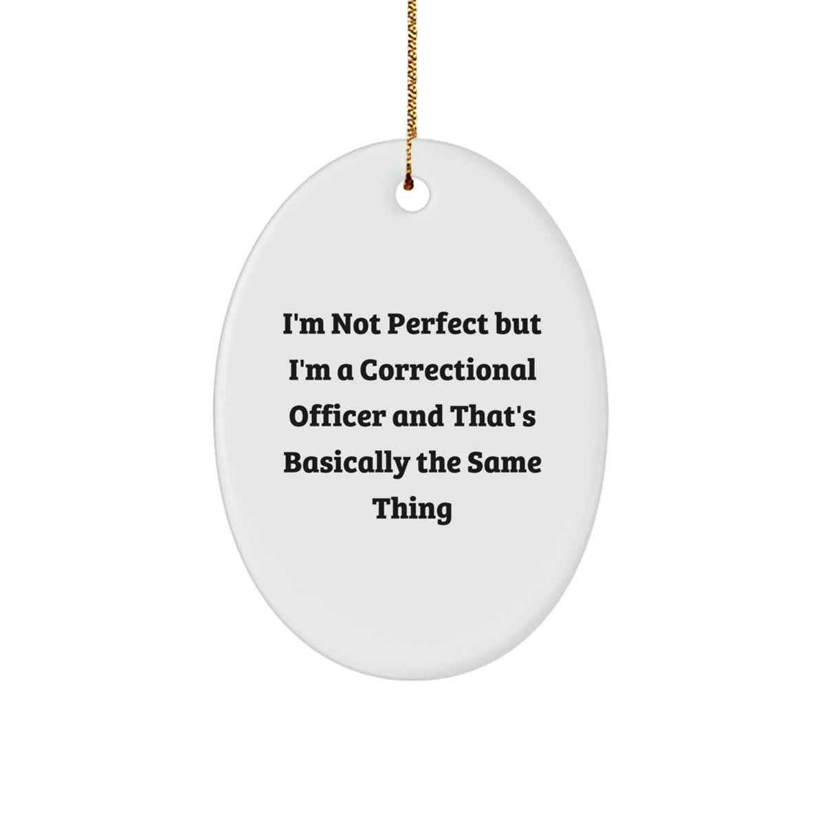 Christmas Unique Gift for Her Correctional Officer Oval Ornament Present - Image 1