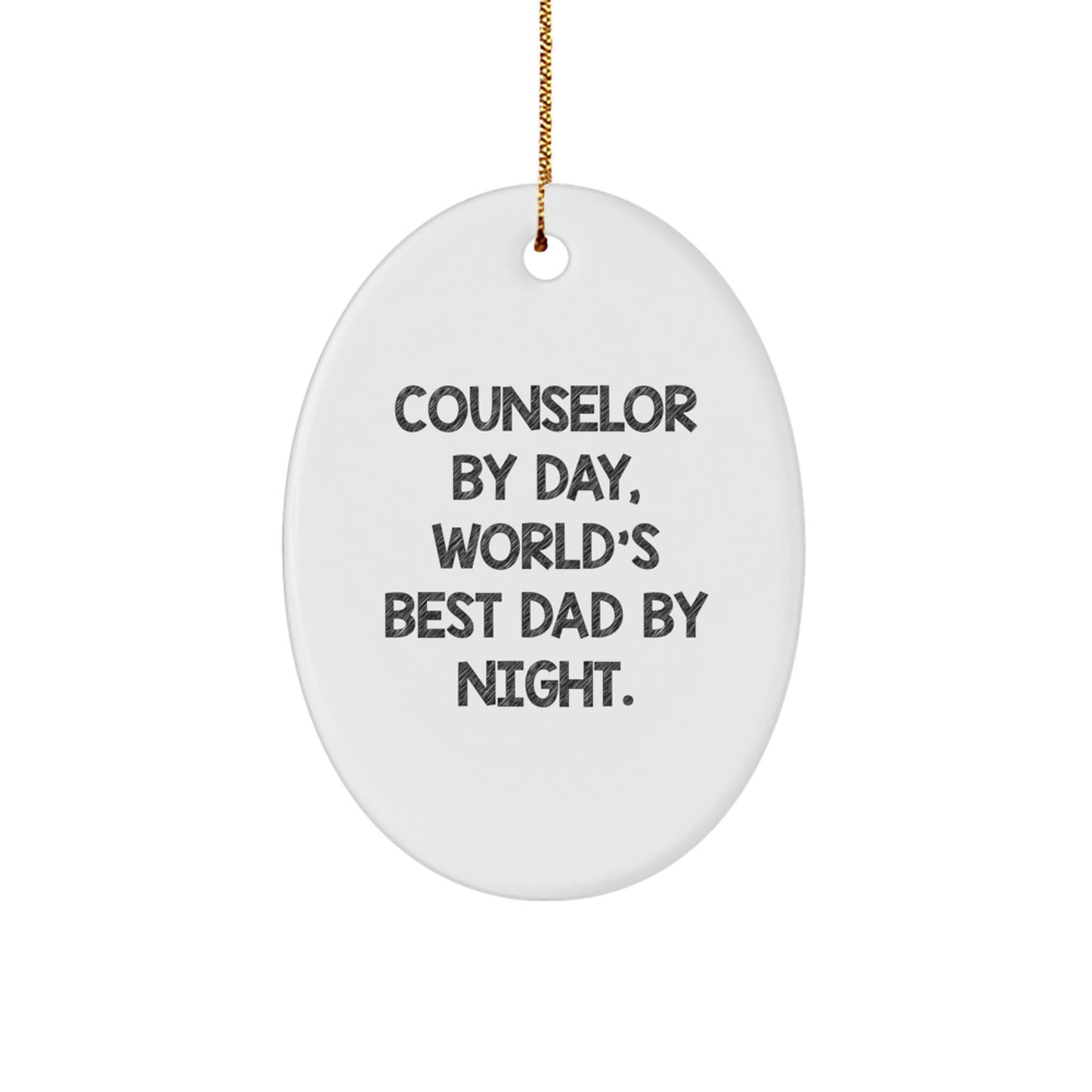Family Counselor By Day, Best Dad By Night Christmas Ornament Gift - Image 1