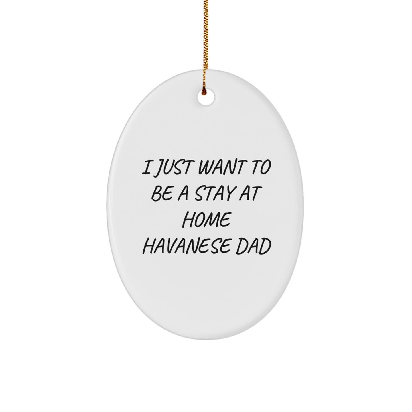 Funny Havanese Dog Christmas Unique Gift for Dad - Oval Ornament from Family, Havanese Dog Lover, or Friends - Image 1