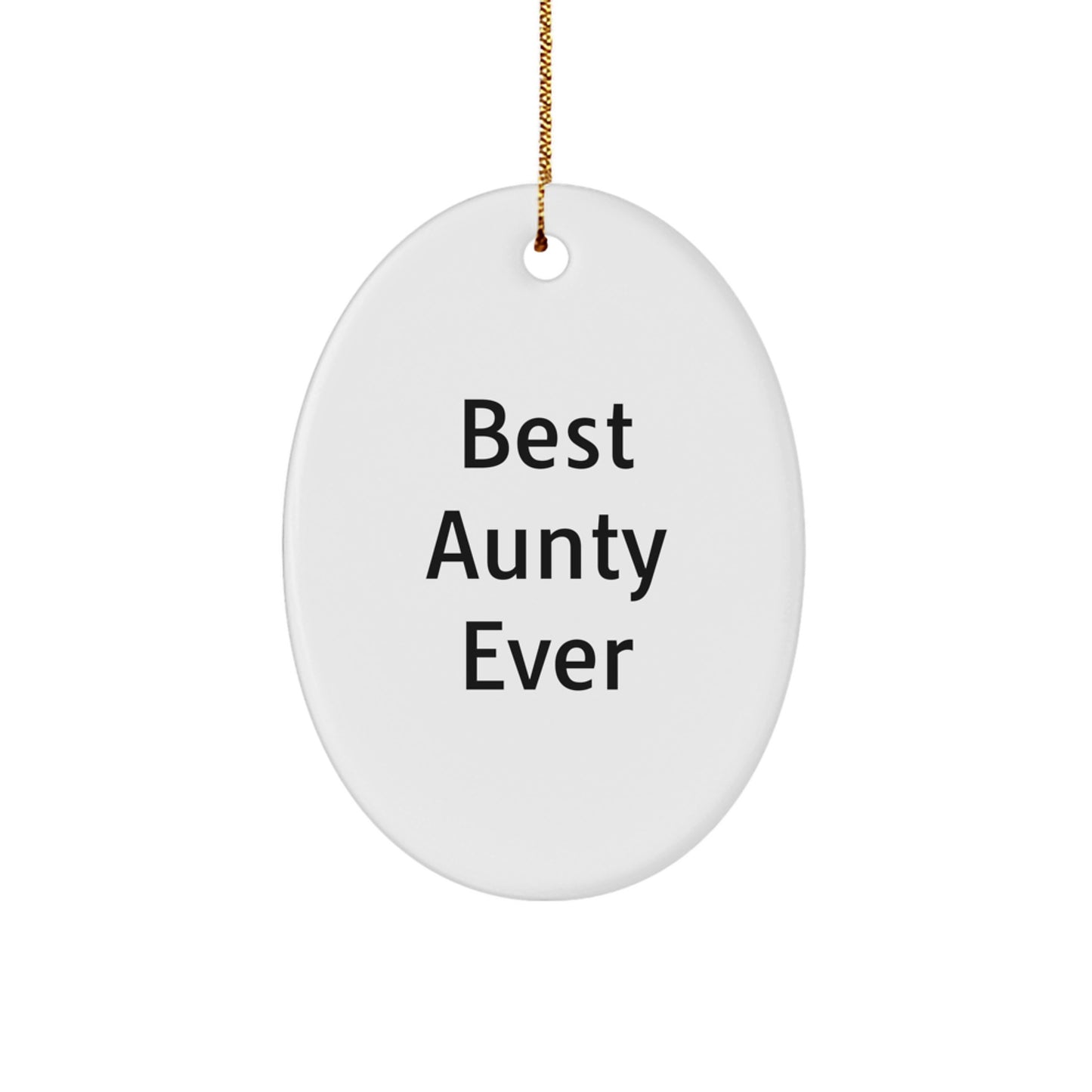 Aunty Oval Christmas Ornament Surprise Gift for Teens – Best Aunty Ever - Image 1