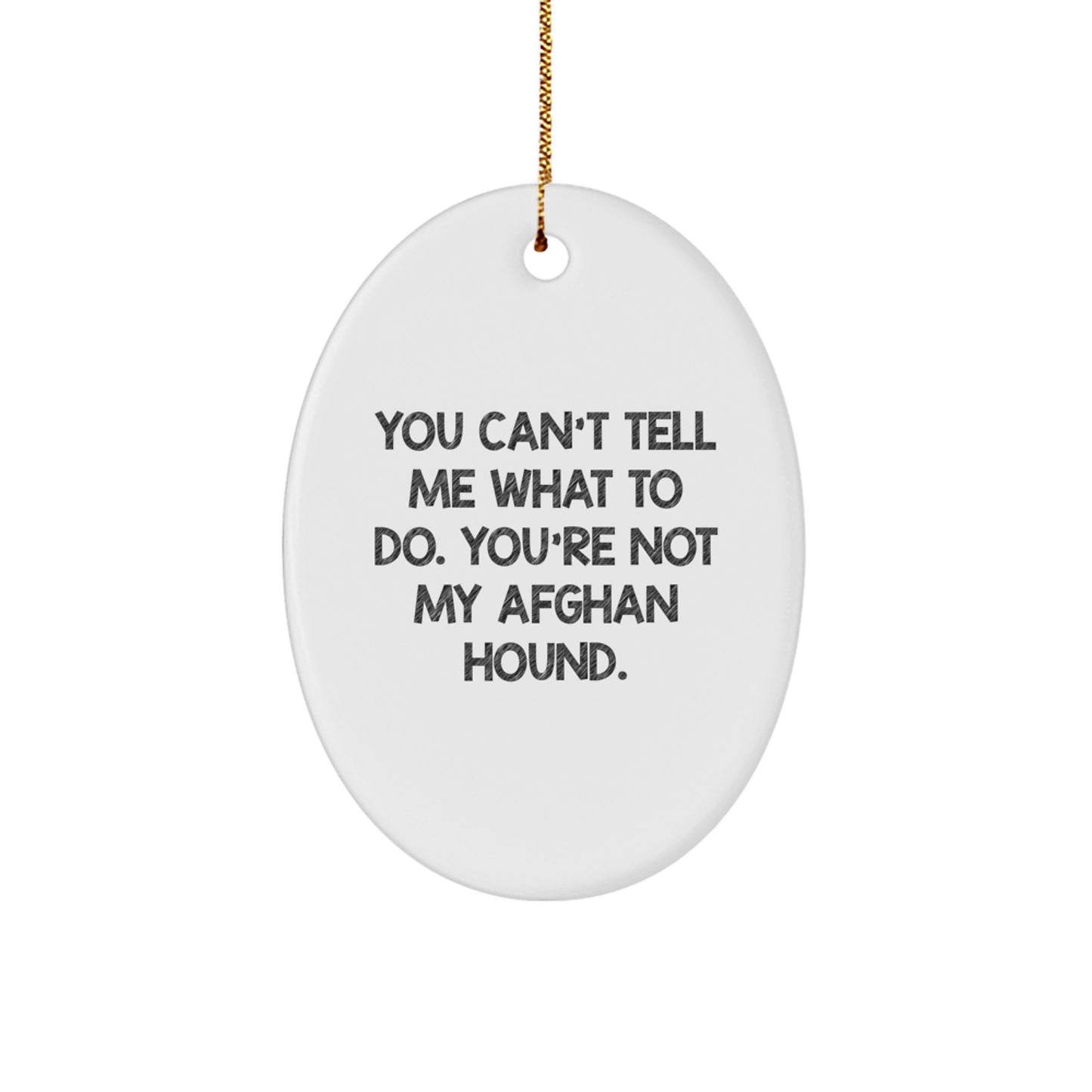 Funny Afghan Hound Dog Gifts from Friends, Oval Ornament with Inspirational Quote, Ideal Gifts for Afghan Hound Dog Lovers at Christmas, Unique Oval Ornament - Image 1