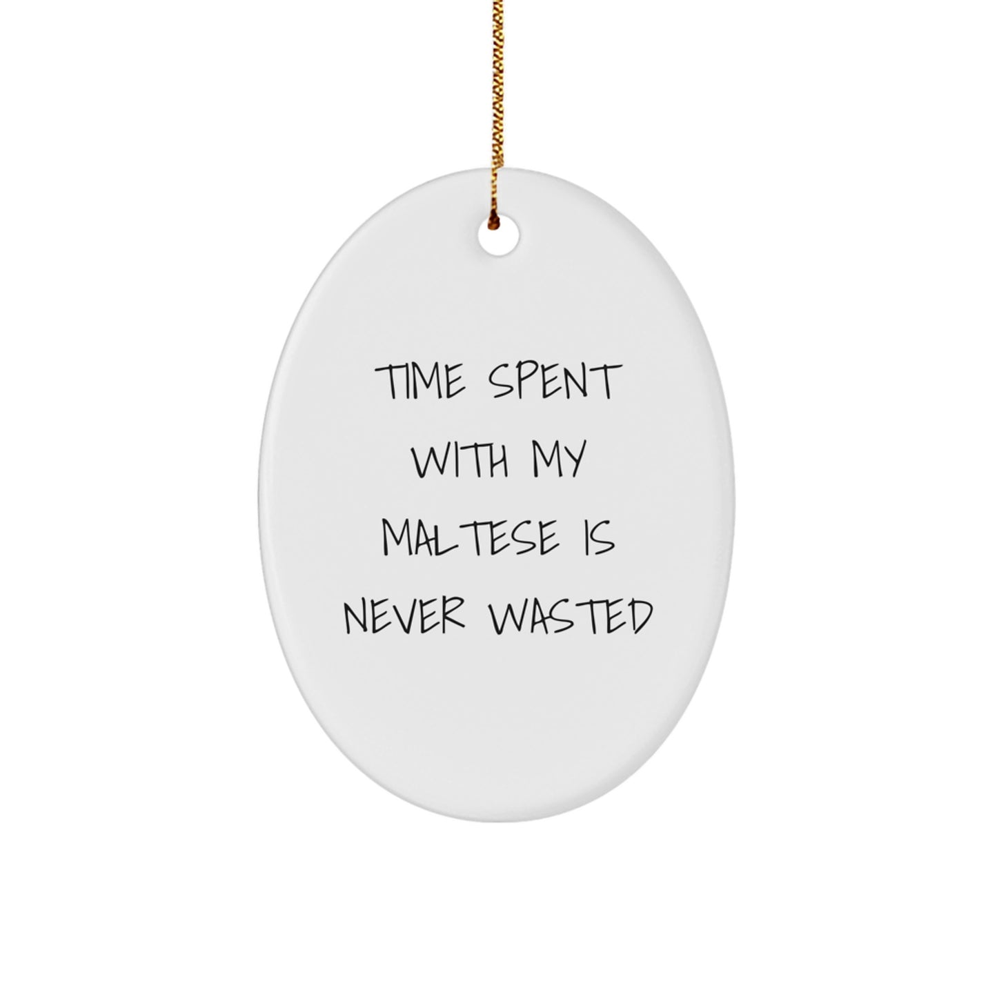 Funny Maltese Dog Oval Ornament Gifts from Friends, Family, Coworkers, Men, Women, and Maltese Dog Lovers for Christmas Unique Presents - Image 1