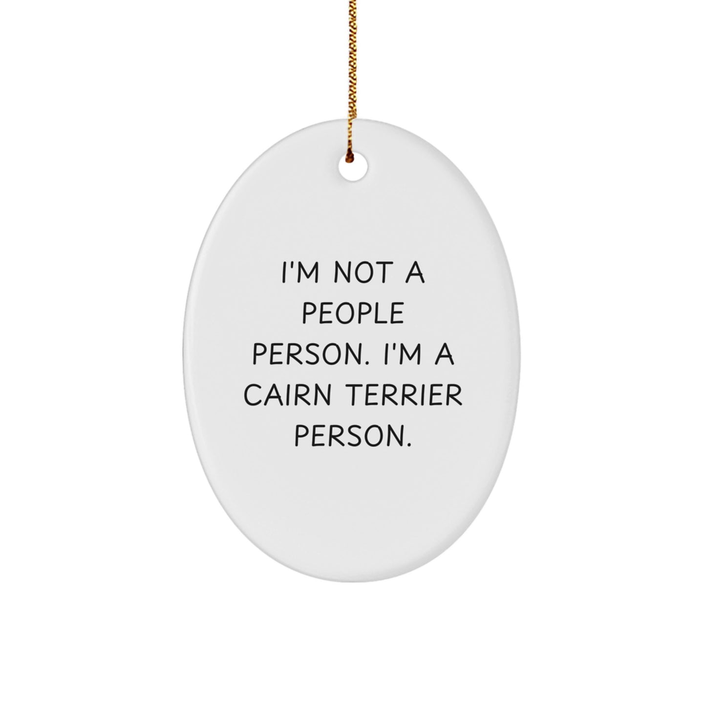 Funny Cairn Terrier Dog Gifts from Friends for Men Women Christmas Unique Oval Ornament Decors - Image 1
