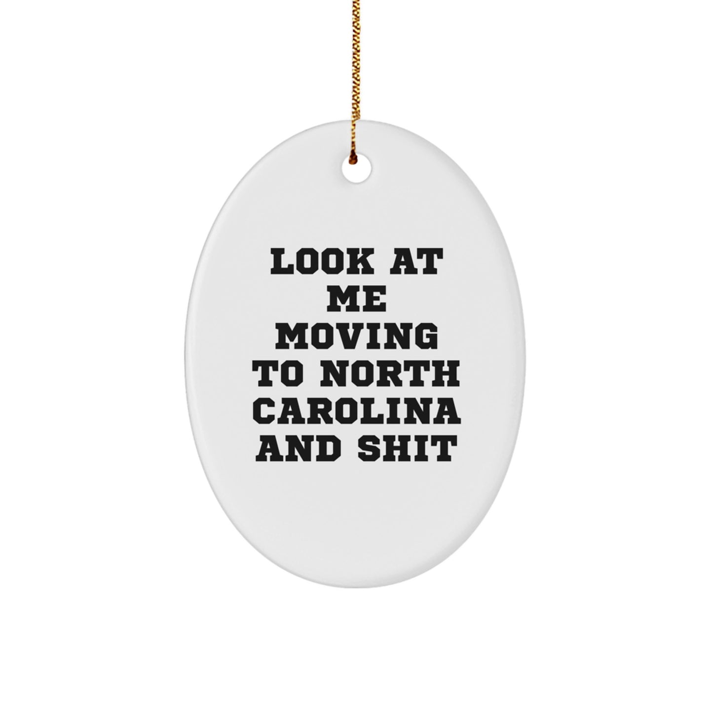 Funny North Carolina Oval Ornament Gifts from Friends for Men and Women Christmas Unique Decorations - Image 1