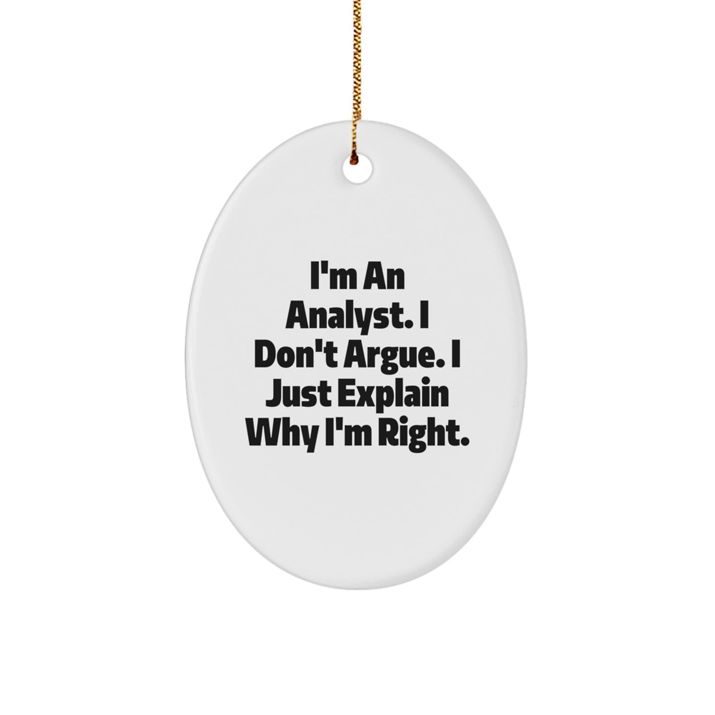Analyst Keepsake Christmas Ornament for Him Holiday Bright Gift - Image 1