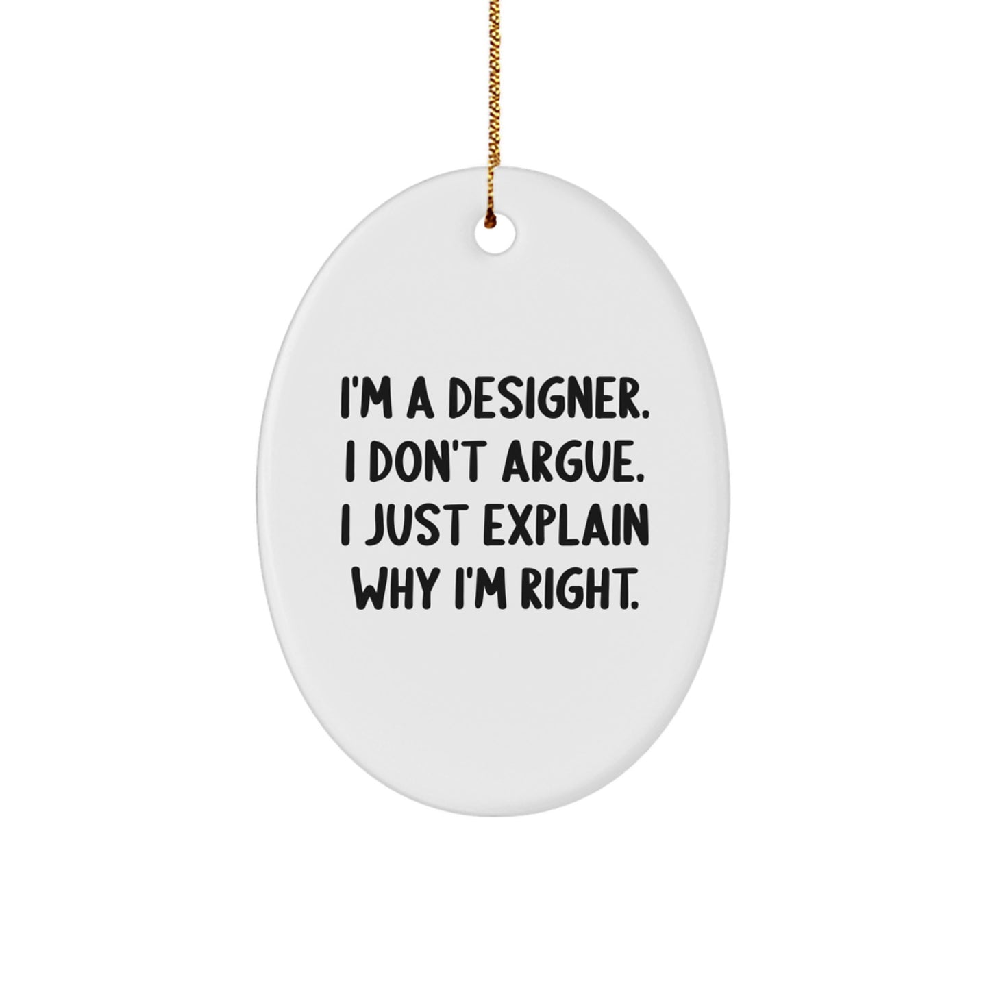 Designer Gifts for Him, Funny Oval Ornament for Christmas Unique Gifts from Men to Friends - Image 1