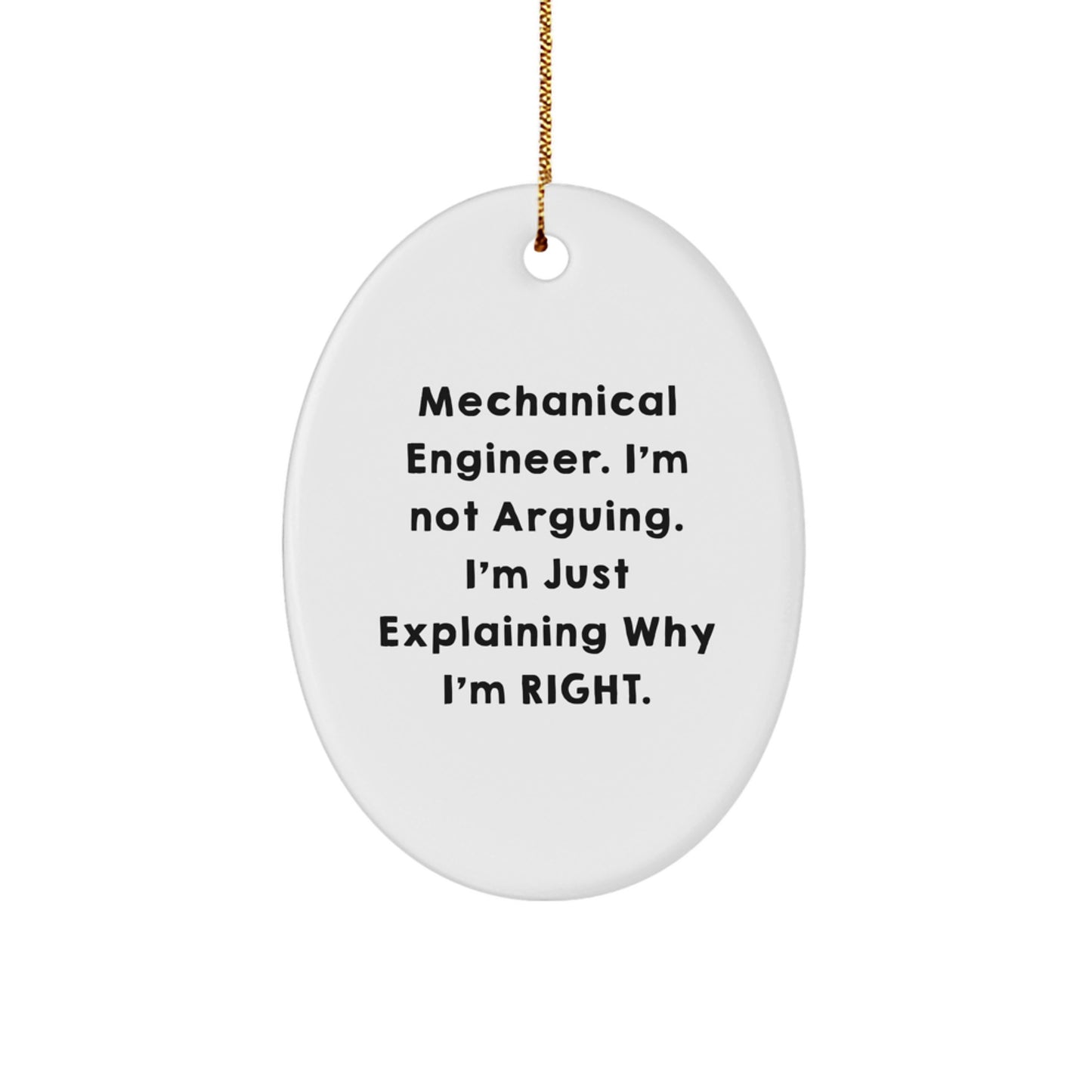 Funny Mechanical Engineer Oval Ornament Gifts, Unique Christmas Decor for Men, Women, Friends, Family, Gifts from Mechanical Engineer, Gifts for Mechanical Engineer - Image 1