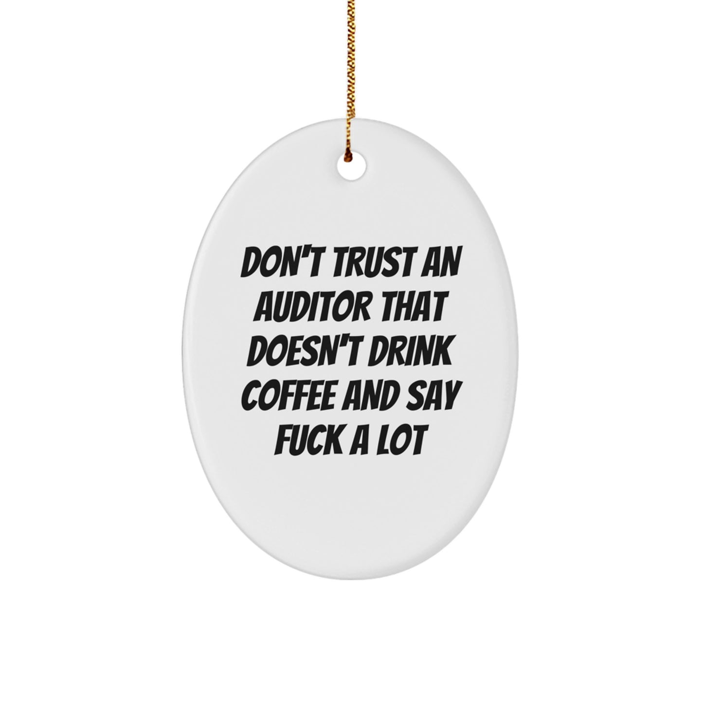 Funny Auditor Gifts - Oval Ornament, White, Christmas Unique Presents from Friends to Auditors - Image 1