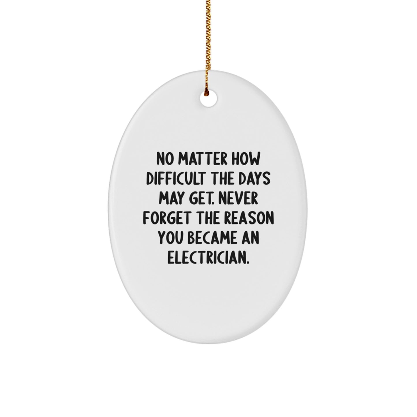 Electrician Gifts from Men - Oval Ornament for Christmas - Inspirational Quote - Image 1