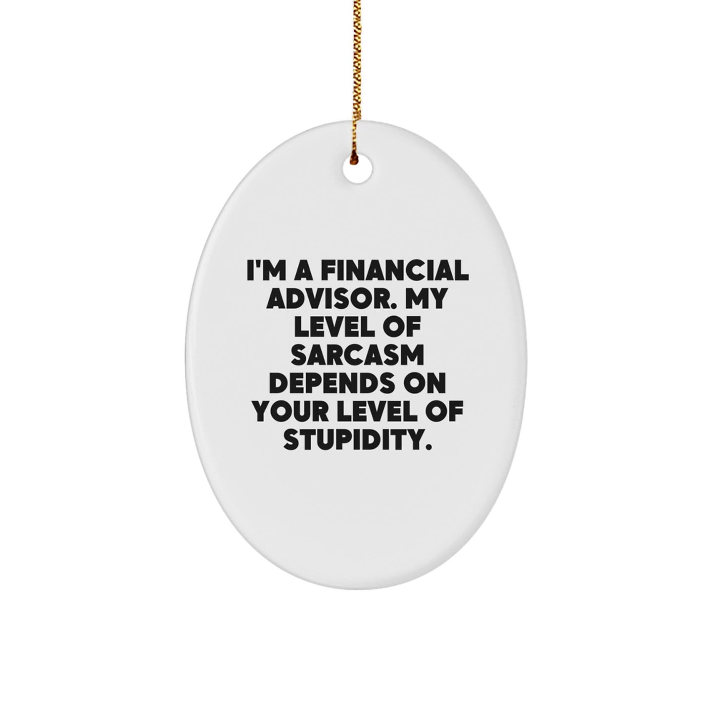 Funny Financial Advisor Gifts for Men or Women, Oval Ornament with Sarcasm Quote, Gifts from Friends or Family, Christmas Unique Gifts - Image 1