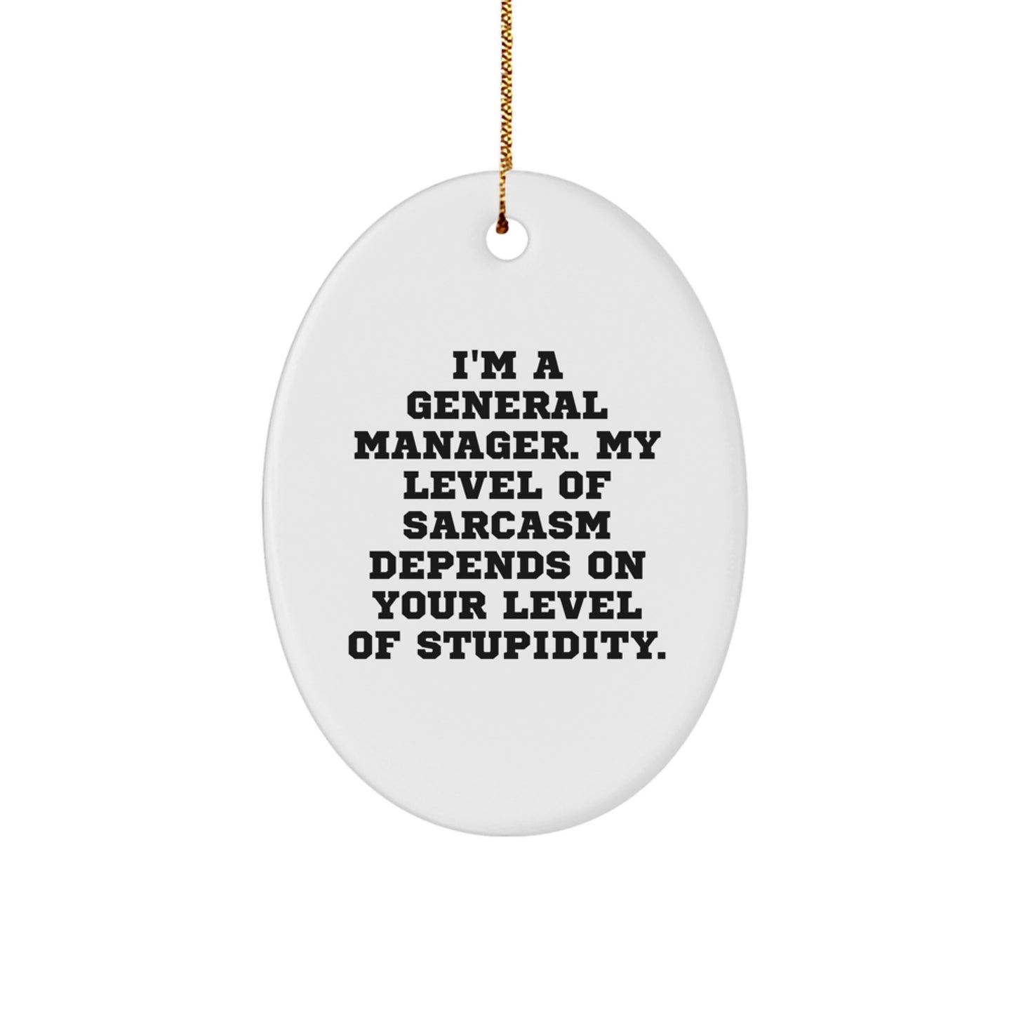 Funny Oval Ornament Gifts for General Manager Men, Christmas Unique Gifts from Friends - Image 1