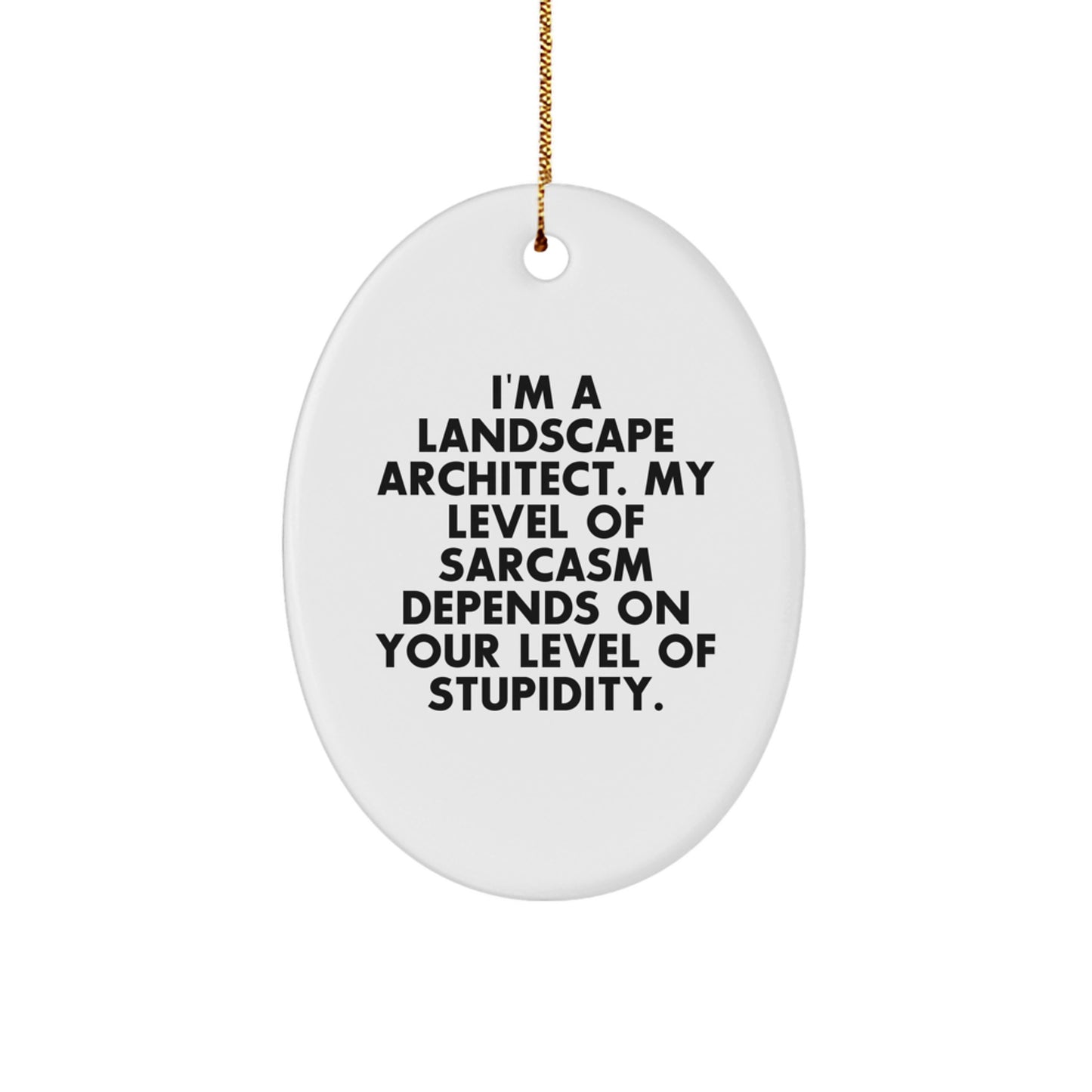 Funny Landscape Architect Oval Ornament Gifts from Friends for Christmas Unique Presents - Image 1