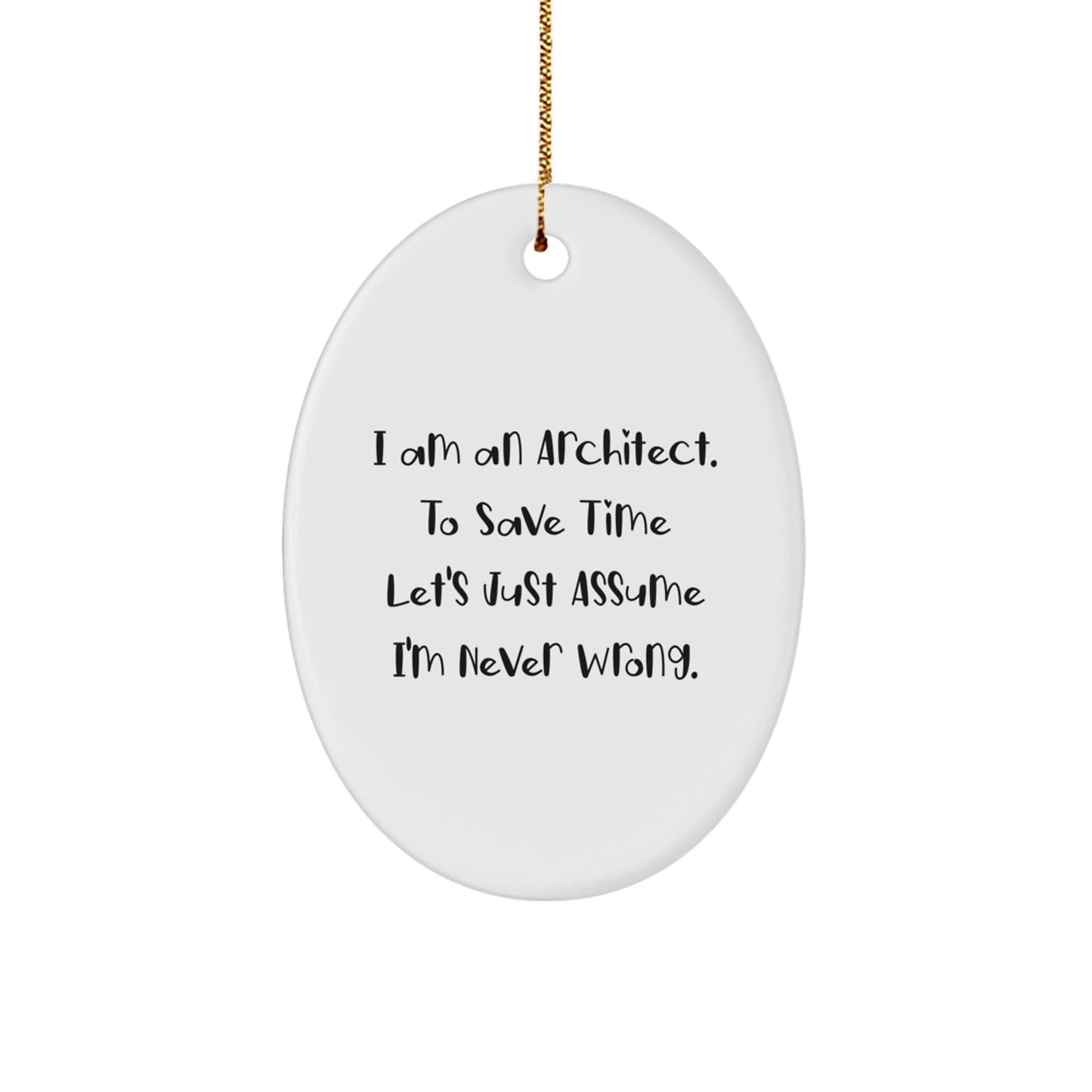 Funny Architect Gifts for Men from Friends - Oval Ornament Christmas Unique Presents for Architects - Image 1