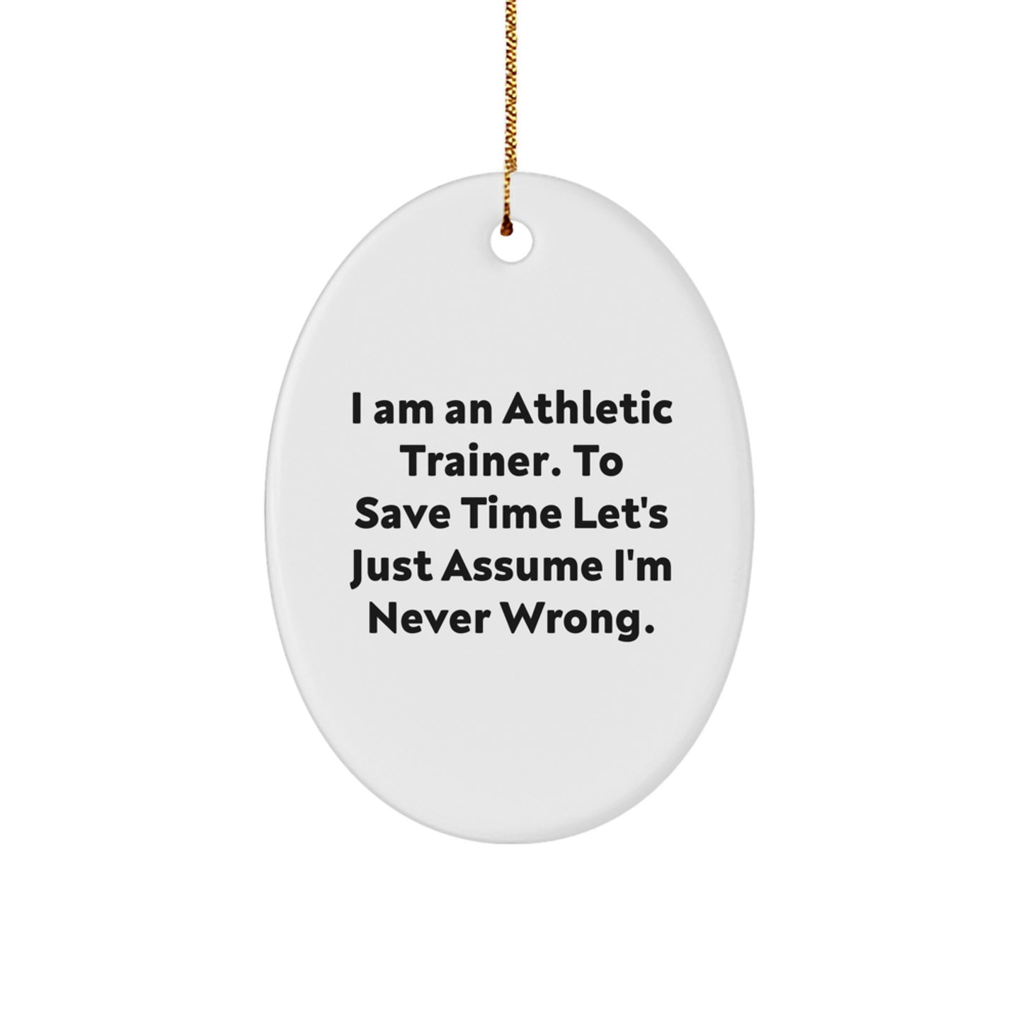Funny Athletic Trainer Oval Ornament Gifts from Friends for Men Christmas Unique - Image 1