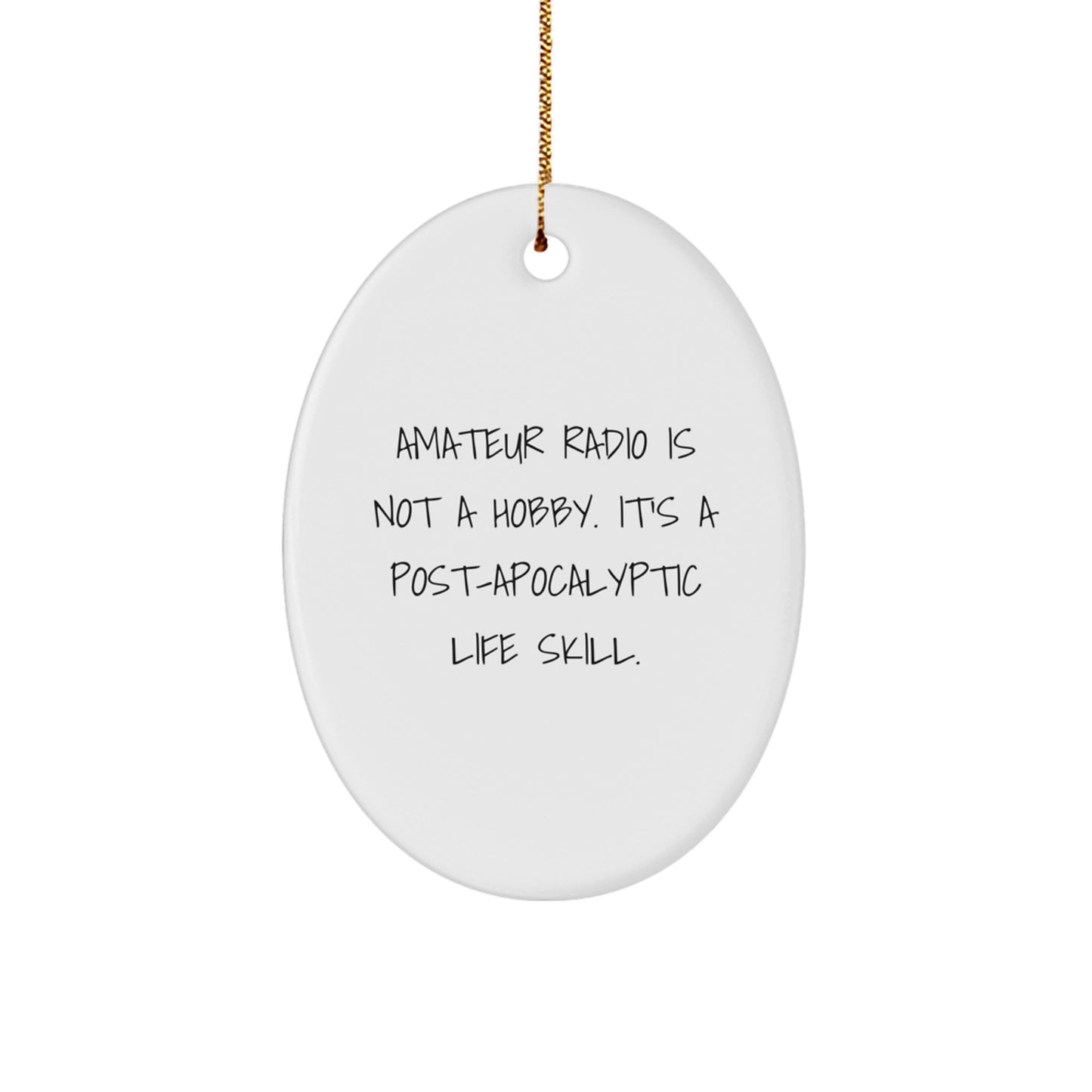 Funny Amateur Radio Oval Ornament Gifts from Friends or Family for Christmas Unique Decorations - Image 1