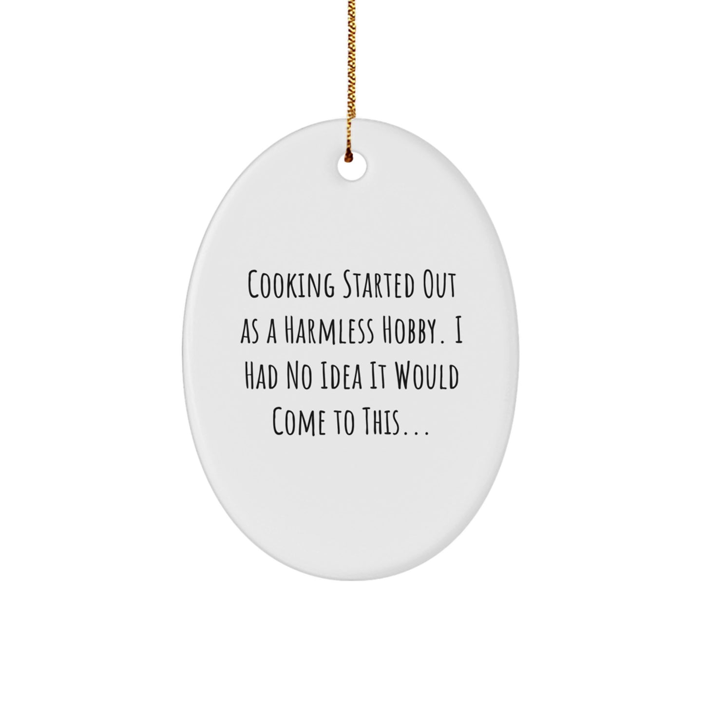 Funny Cooking Gifts for Men from Friends - Oval Ornament with Sublimation Printing - Christmas Unique Gifts - Image 1