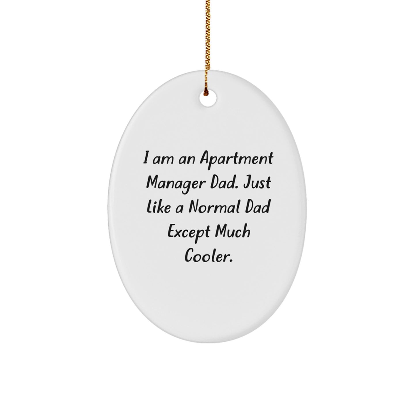 Funny Gifts for Apartment Manager Dad from Friends - Oval Ornament for Christmas Unique Gifts - Image 1
