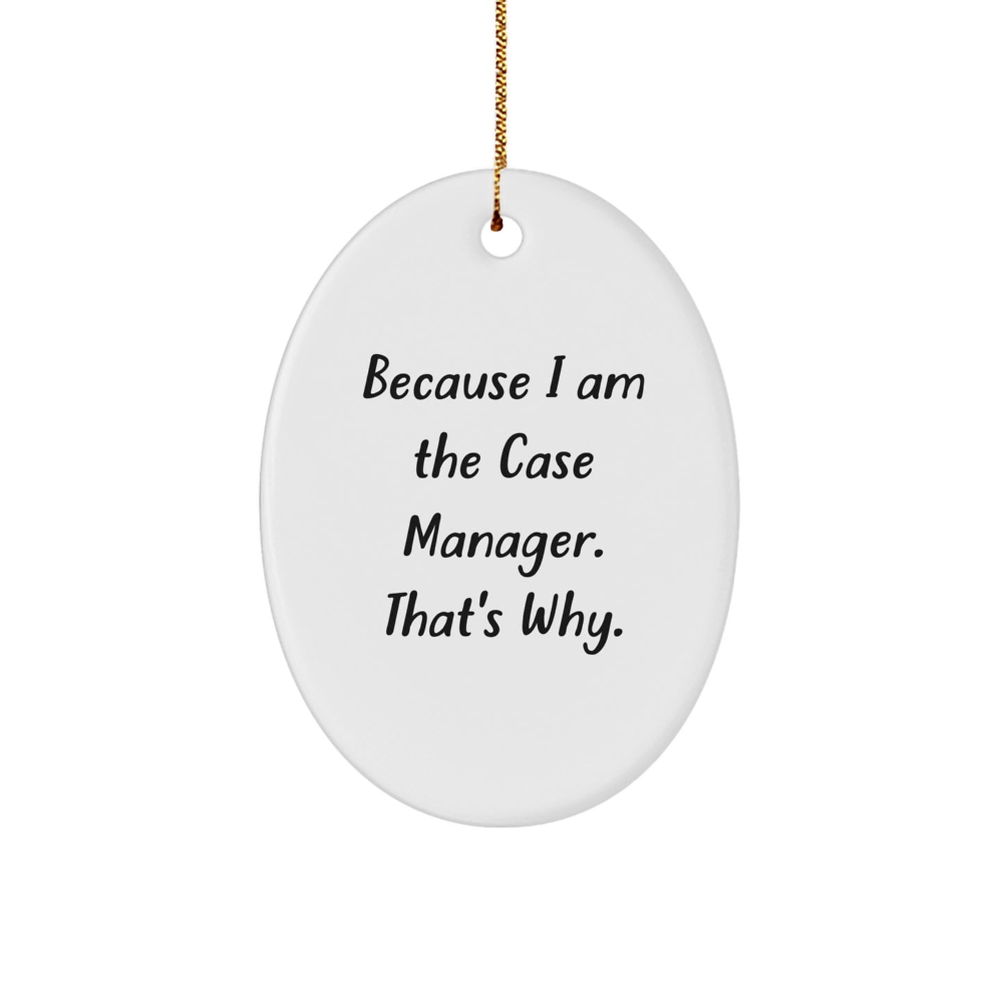Funny Case Manager Gifts for Men, Oval Ornament from Family, Case Manager Christmas Unique Gifts from Men - Image 1