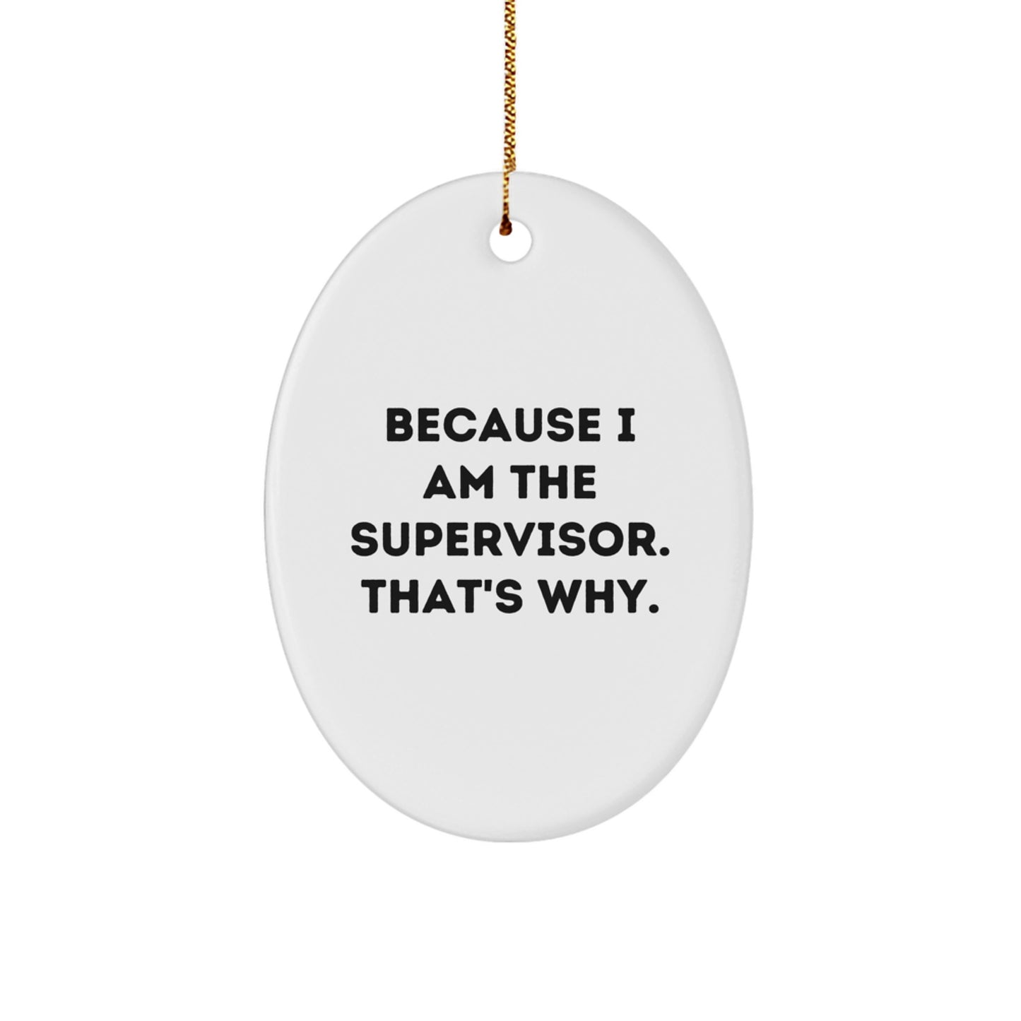 Funny Supervisor Oval Ornament Gifts from Men to Supervisor at Christmas Unique Gifts - Image 1