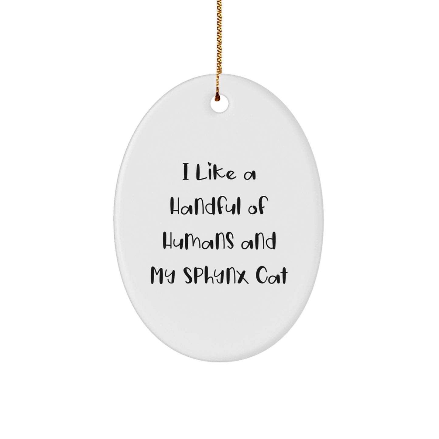 Funny Sphynx Cat Oval Ornament Gifts from Men for Women Friends Family - Cute Sphynx Cat Lover Christmas Unique Gifts - Image 1