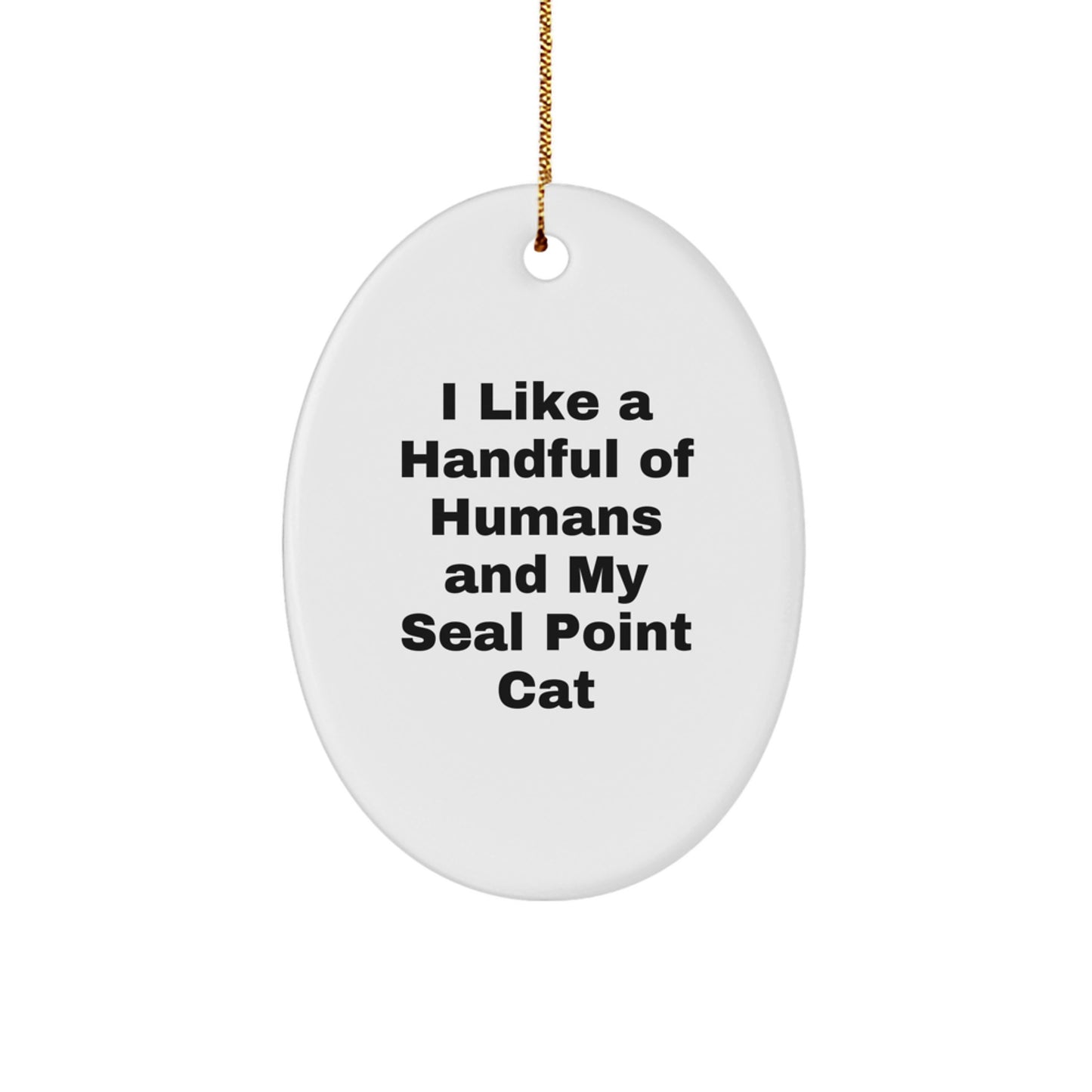 Funny Seal Point Cat Oval Ornament Gifts from Men for Christmas Unique - Image 1
